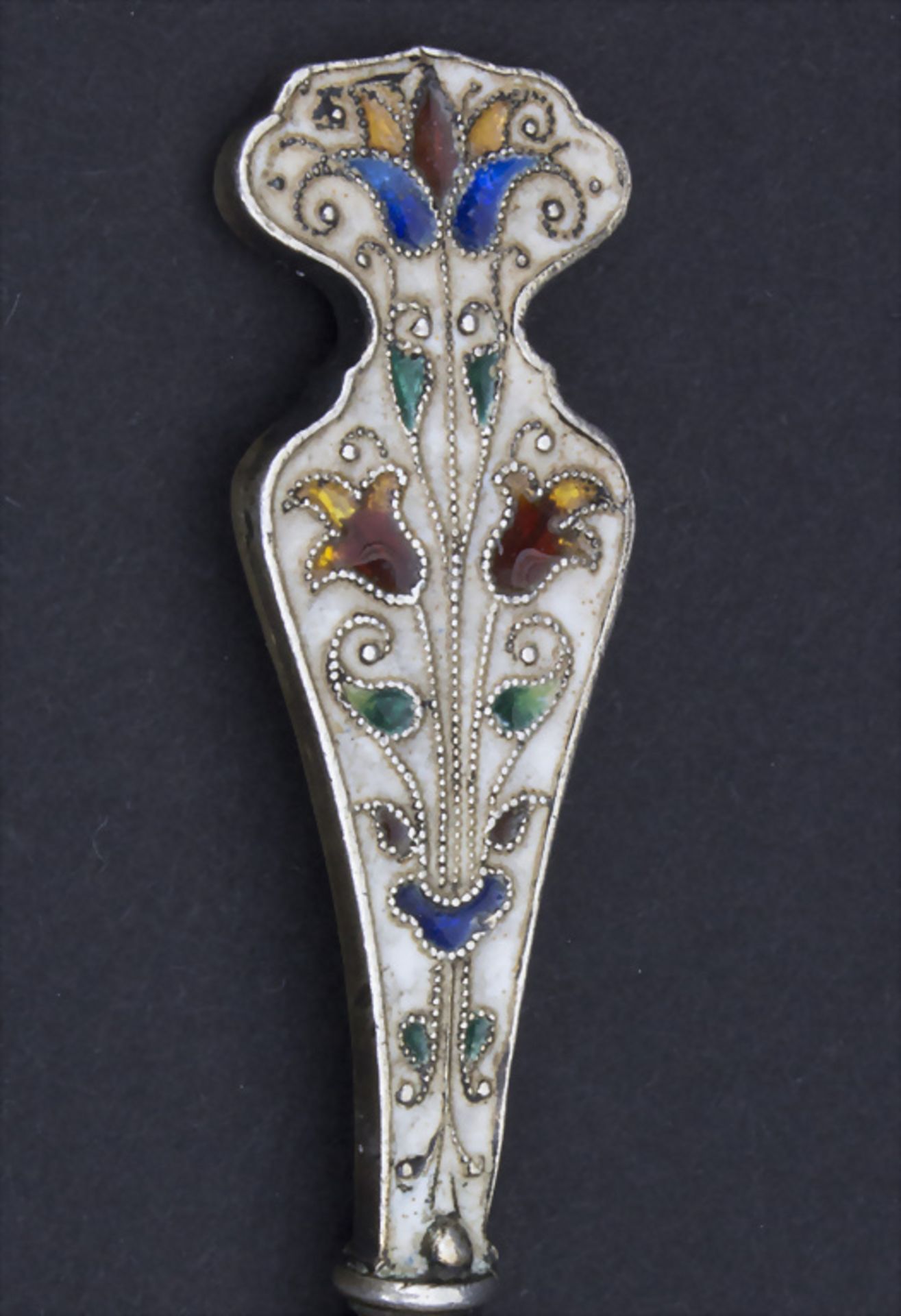 Jugendstil Cloisonné Löffel mit Transluzidemail / An Art Nouveau Cloisonné spoon, Georg Adam ... - Bild 4 aus 5