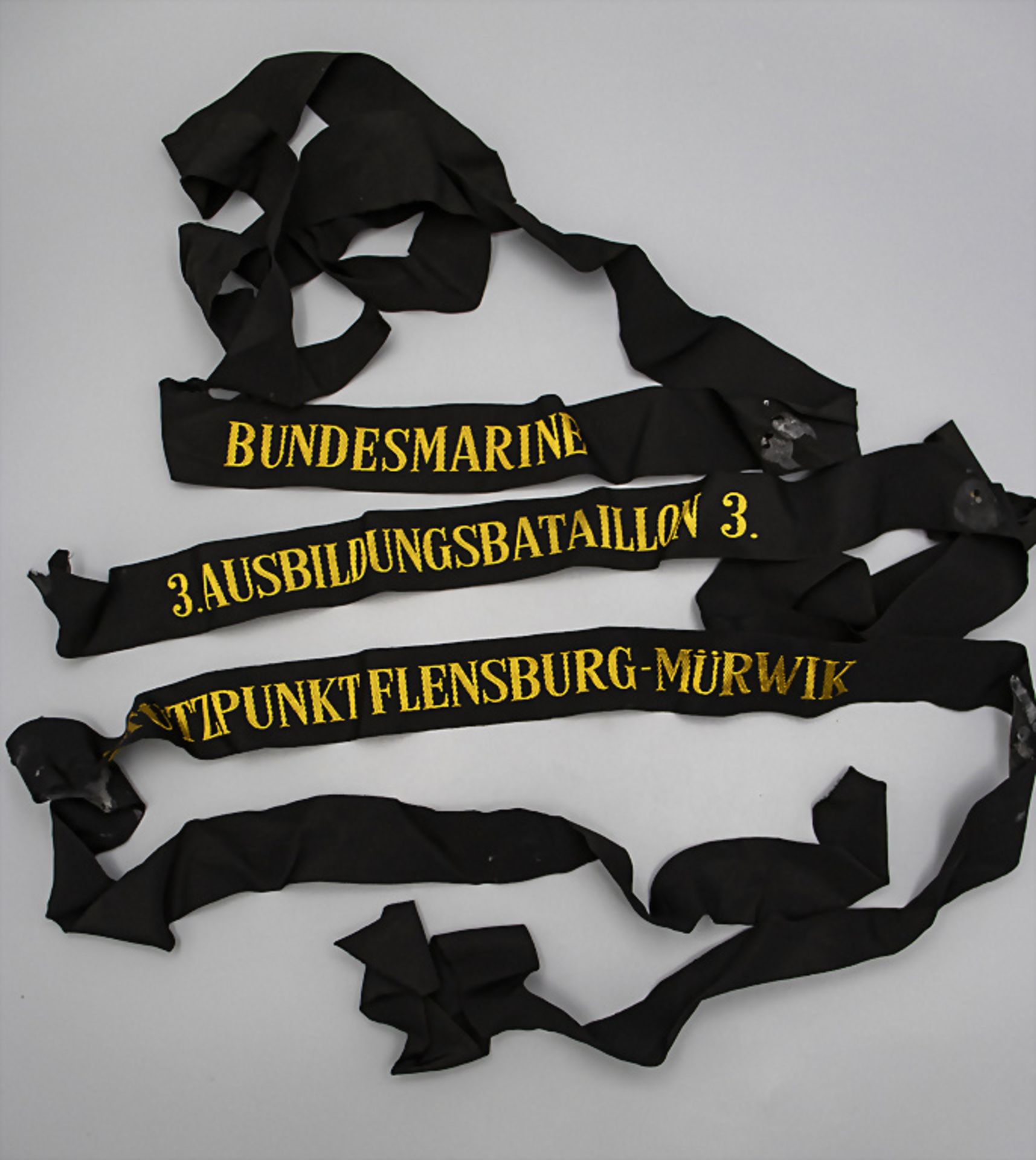 Mützenbänder Marine / Collection of cap ribbons navy, deutsch, nach 1950