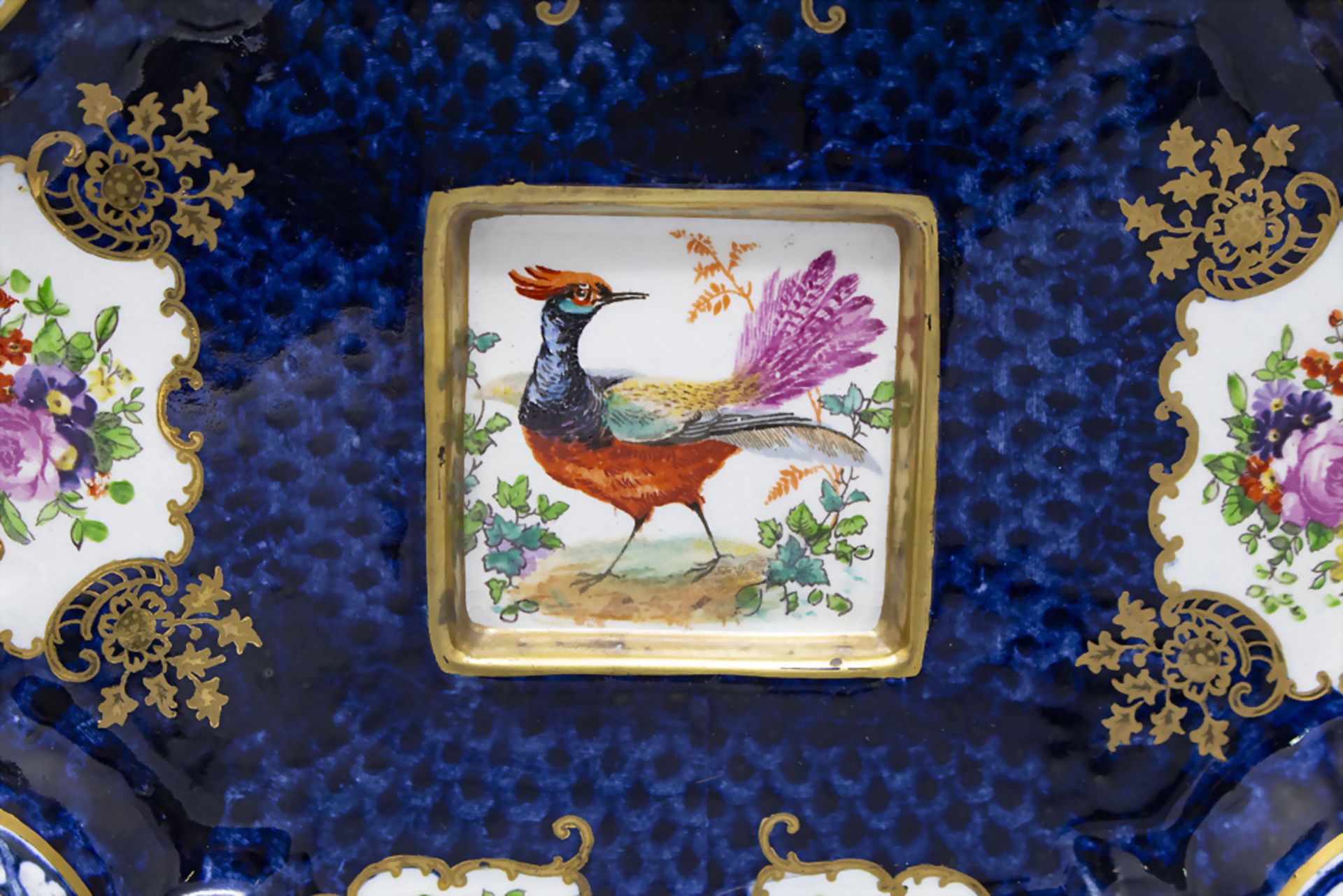 Tintenfass und Schale mit feiner Vogelmalerei / An inkwell and plate with golden pheasants, ... - Bild 7 aus 11