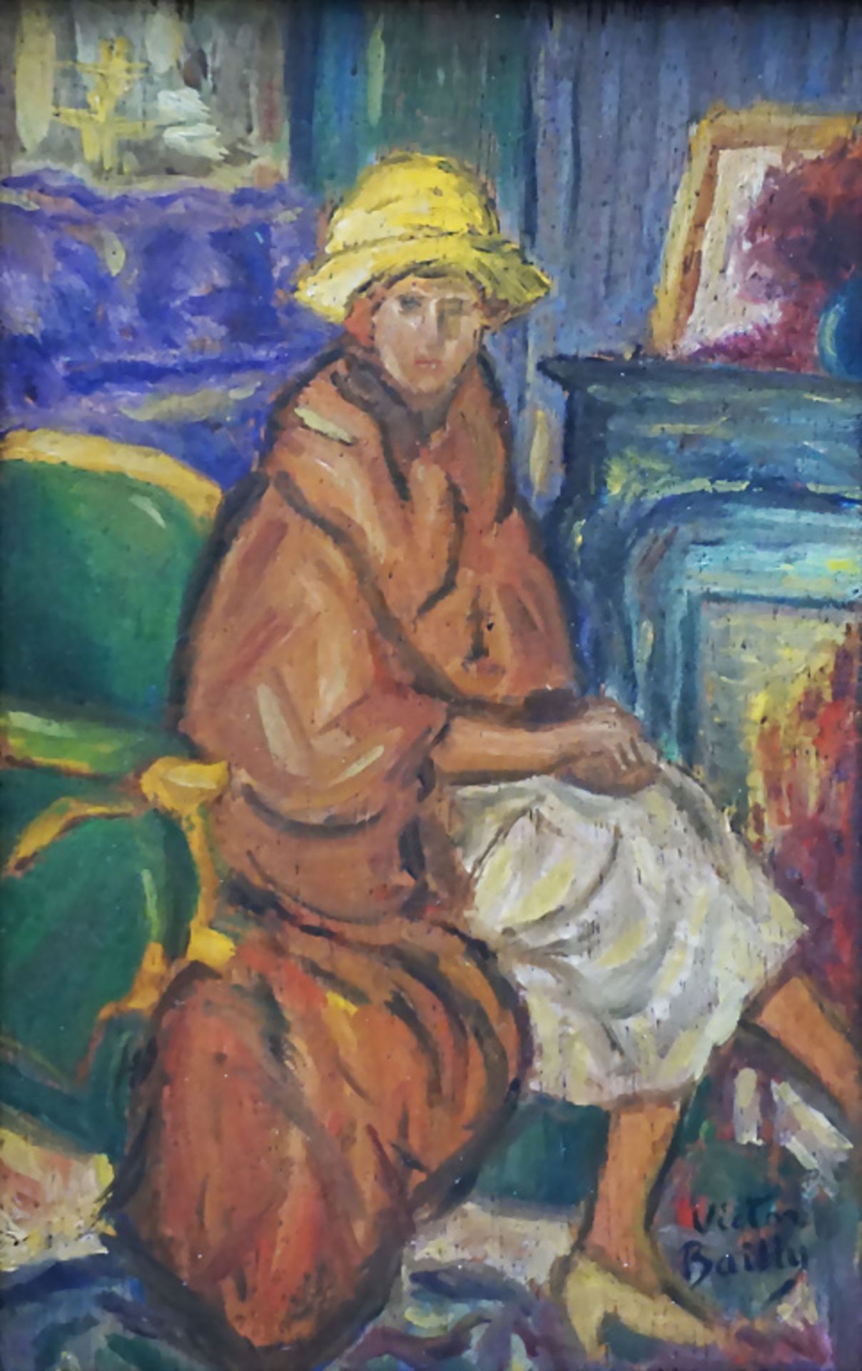 Victor Bailly, 'Frau mit gelbem Hut' / 'A lady with a yellow hat', 20. Jh.