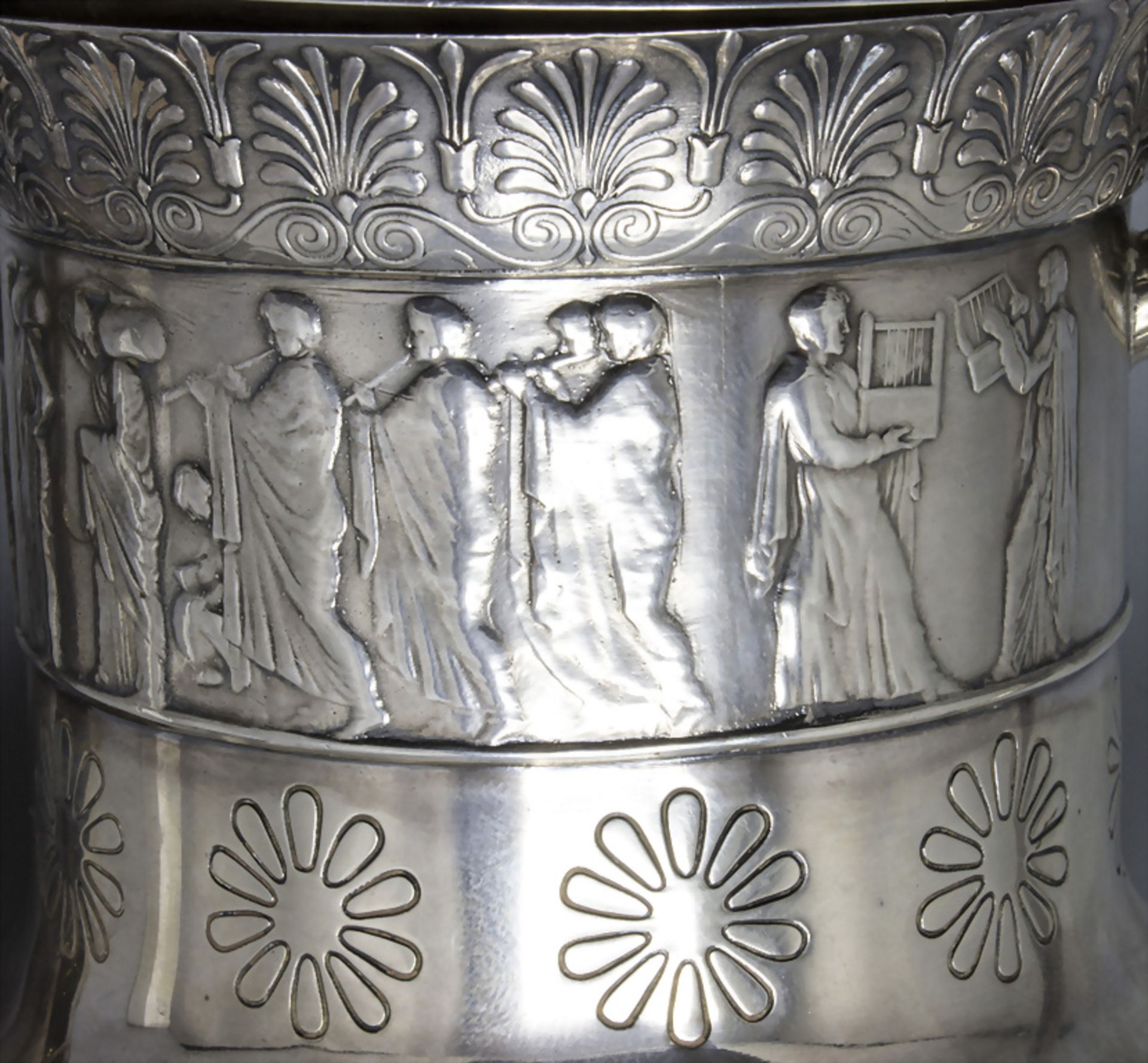 Jugendstil Kaffeekanne und Milchkanne / An Art Nouveau silver coffee pot and milk jug, ... - Image 7 of 12