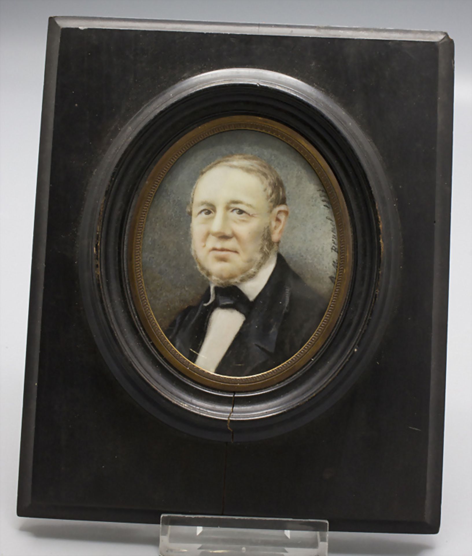 Miniatur Porträt eines bürgerlichen Herrn / A miniature portrait of a gentleman, Frankreich, 1887 - Image 2 of 4