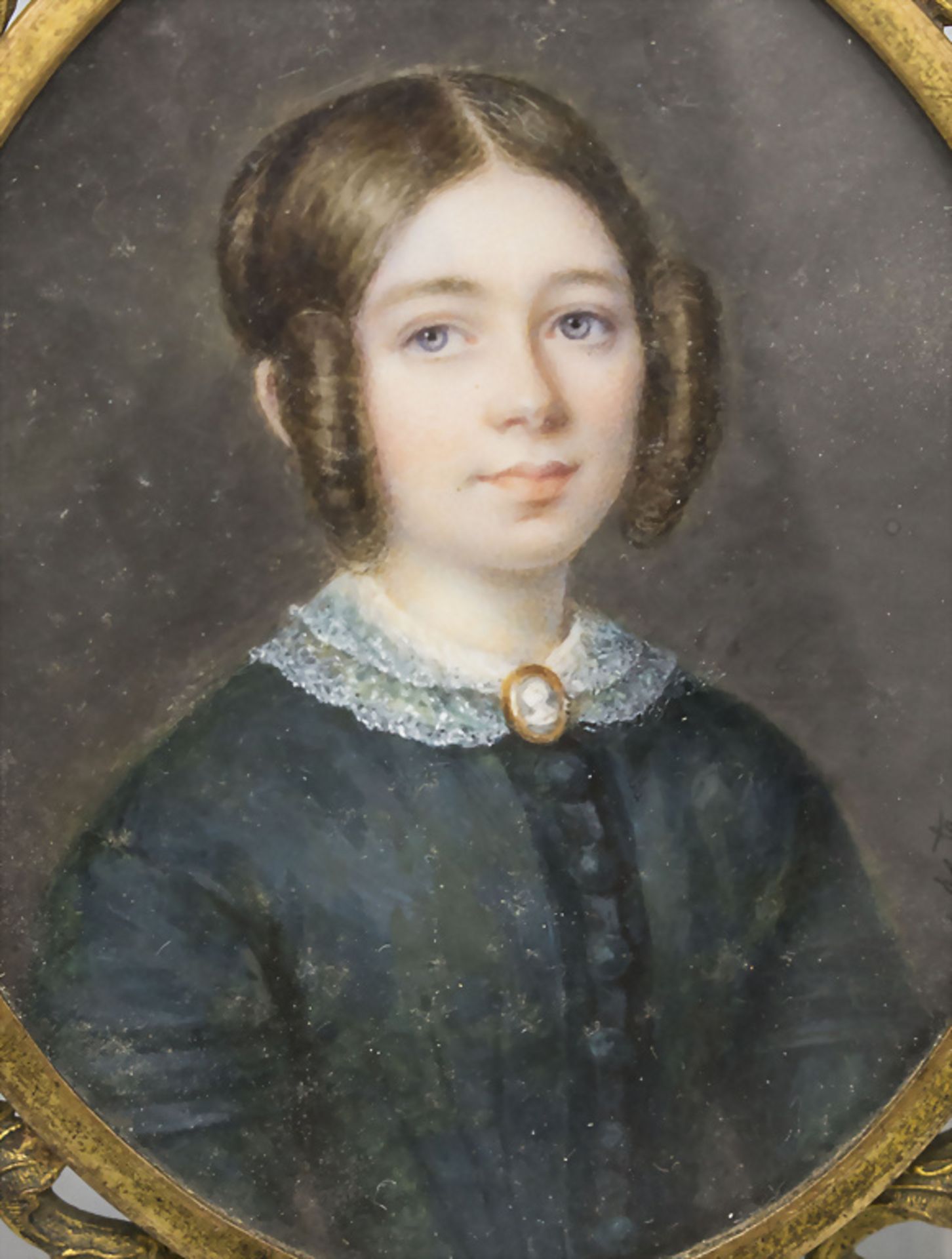 Marie Jaser ROUCHIER (1782-1873), Biedermeier Miniatur Porträt einer jungen Dame / A miniature ... - Image 2 of 5