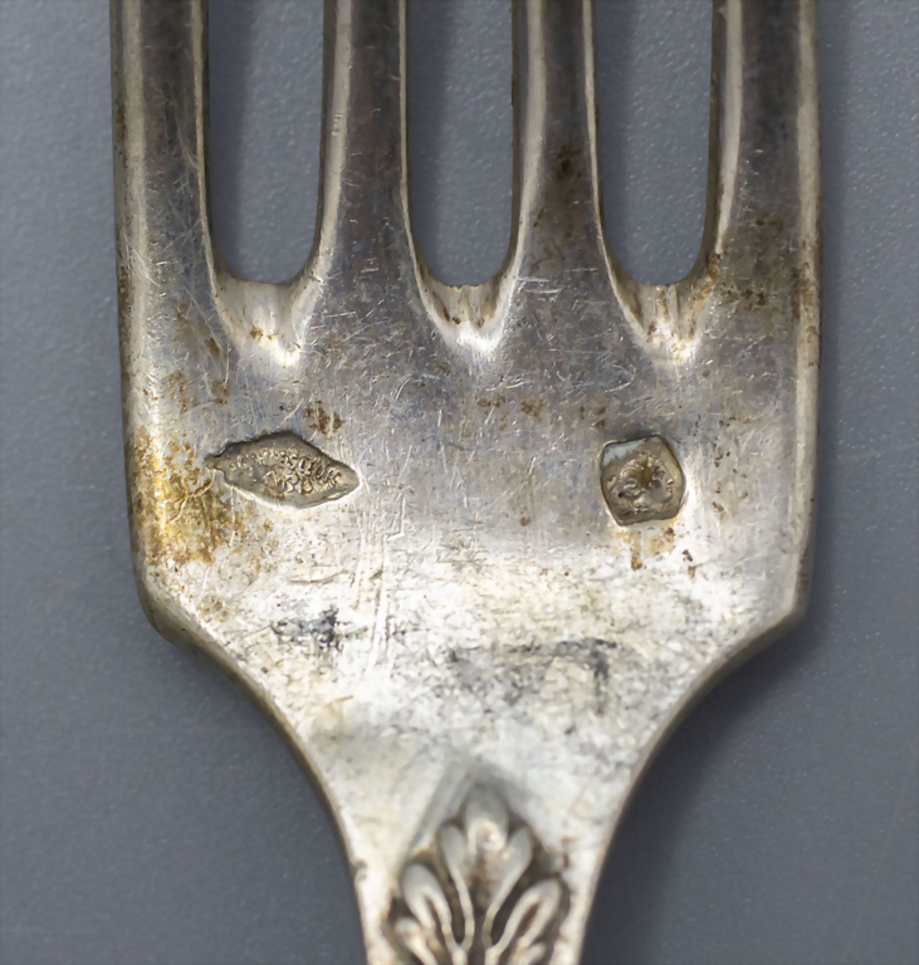 Löffel und Gabel / A silver fork and spoon, Edmont Bonnescoeur, Paris, um 1890 - Image 4 of 4