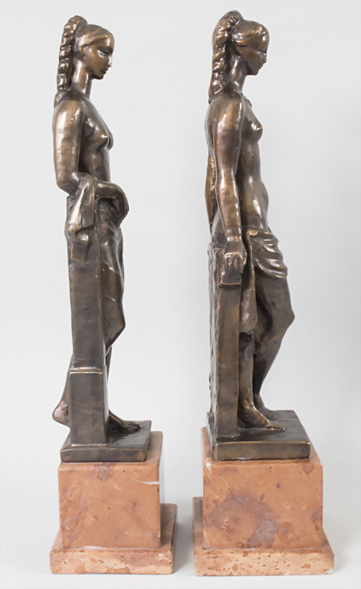 Barna BÚZA (1910-2010), Paar Bronzeskulpturen 'Weibliche Halbakte' / A pair of bronze ... - Image 5 of 6