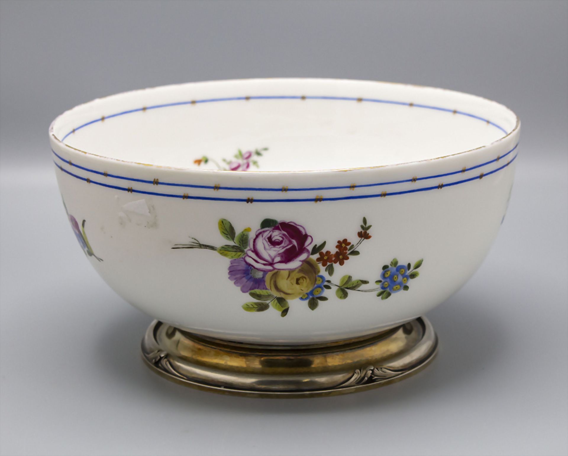 Schale mit Silbermontur / A bowl with silver mount, Vincennes/Sèvres und Robert Linzeler, ...