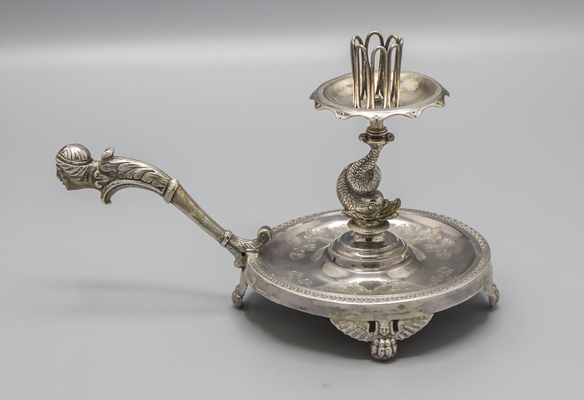 Empire Handleuchter / A portable silver candlestick, Carreras, Barcelona, um 1800 - Bild 3 aus 7