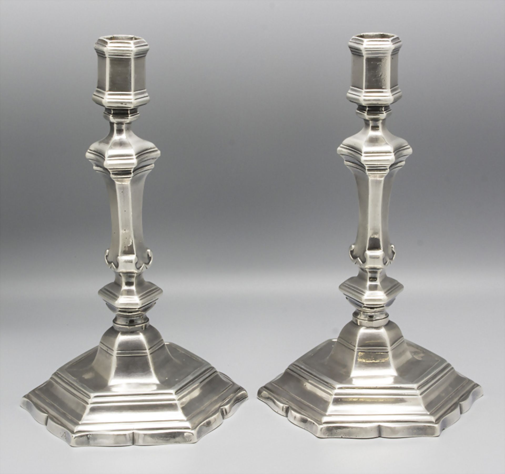 Barock Leuchterpaar / A pair Baroque silver candlesticks, Jean Baptiste Navier, Perpignan, ... - Bild 2 aus 11