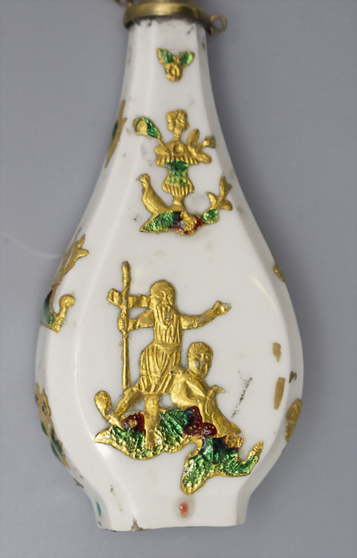 Seltener Porzellanflakon mit Goldchinoiserien / A rare porcelain perfume bottle with gilded ... - Image 7 of 8