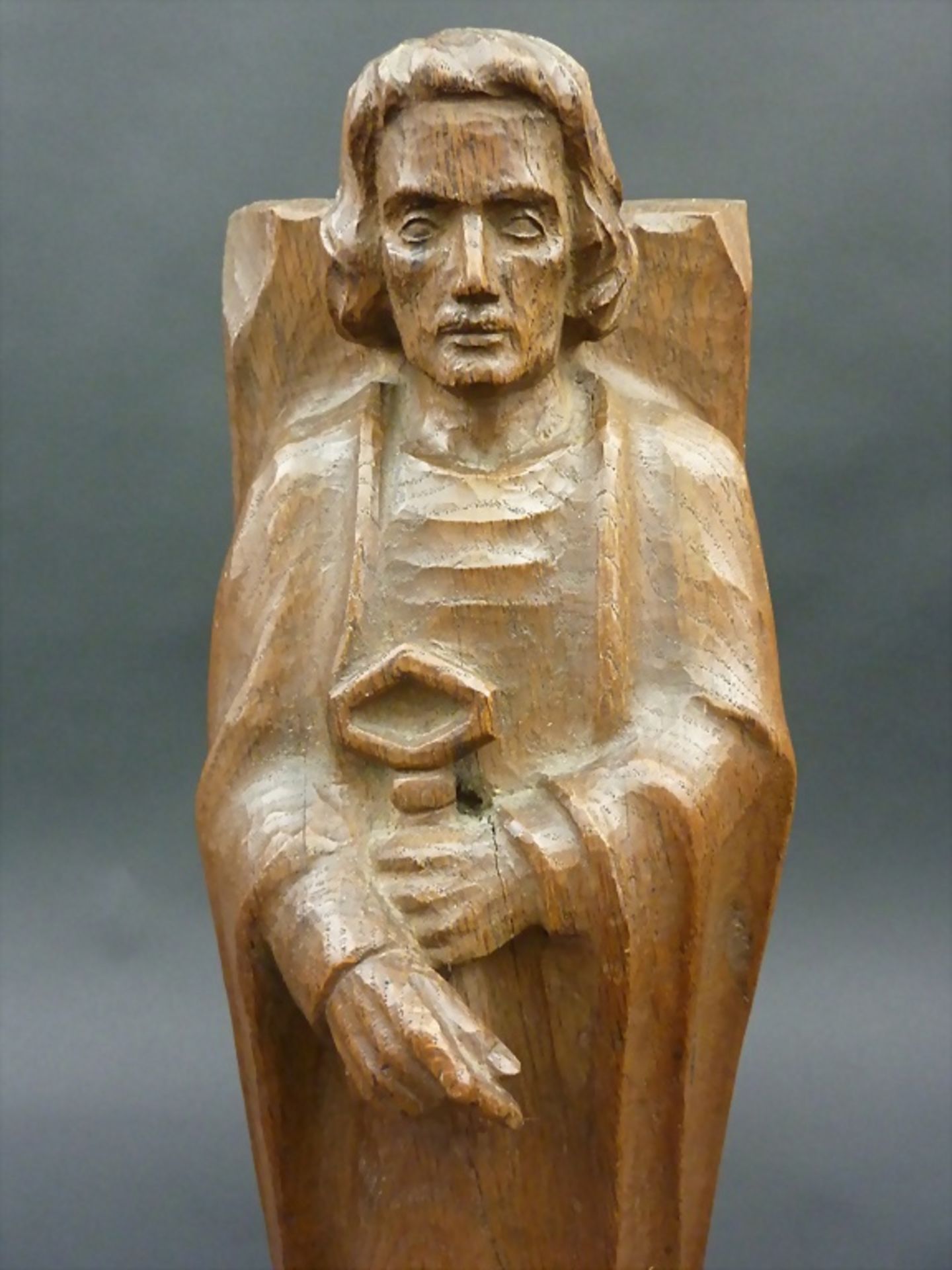Holz-Skulptur 'Heiliger Apostel Petrus - Der Fels' / Wooden sculpture 'Holy Apostle Peter - ... - Bild 5 aus 12