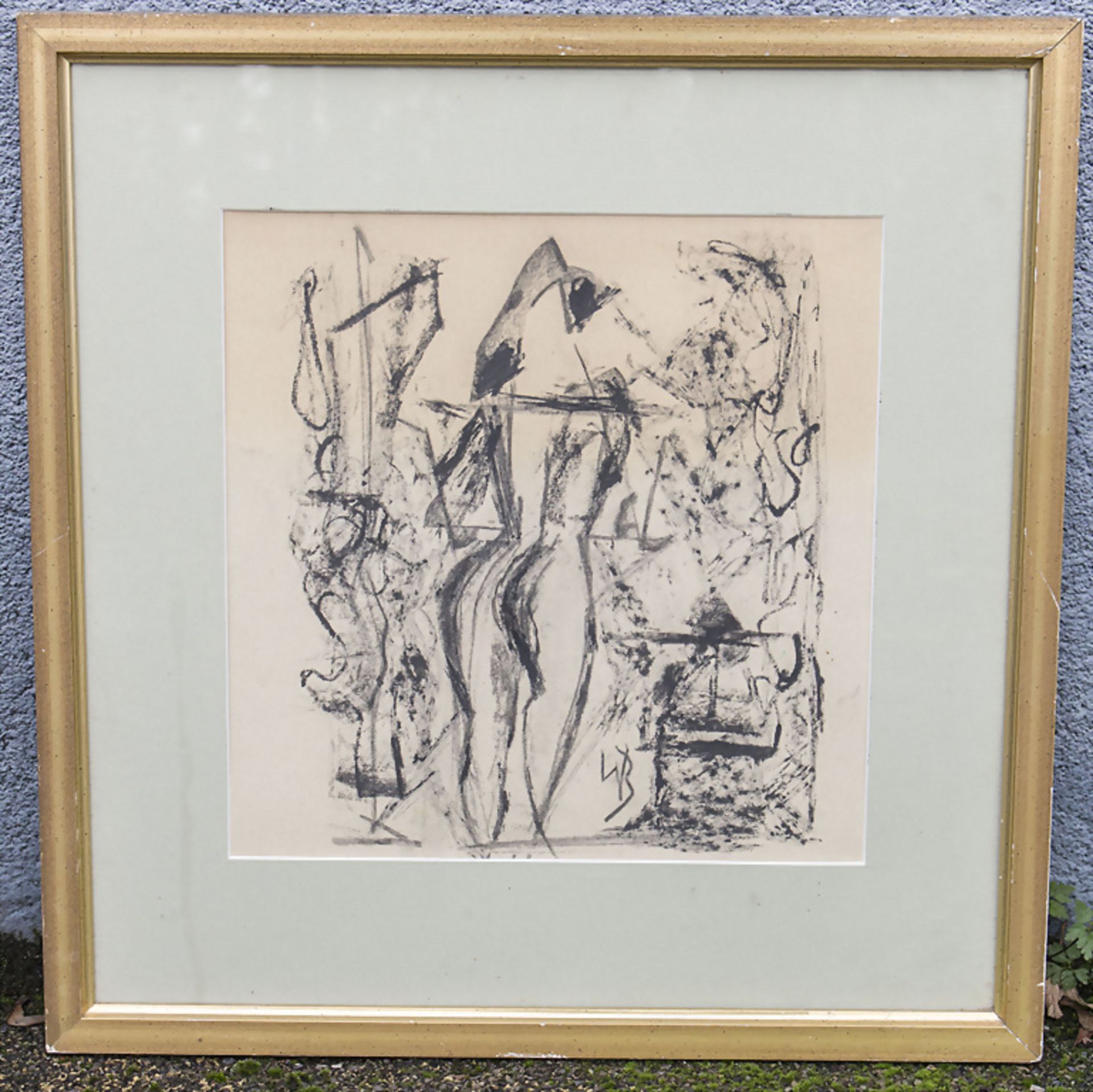 Monogrammist des 20. Jh., 'Abstrakte Komposition mit Akt' / 'Abstract composition with nude' - Bild 2 aus 4