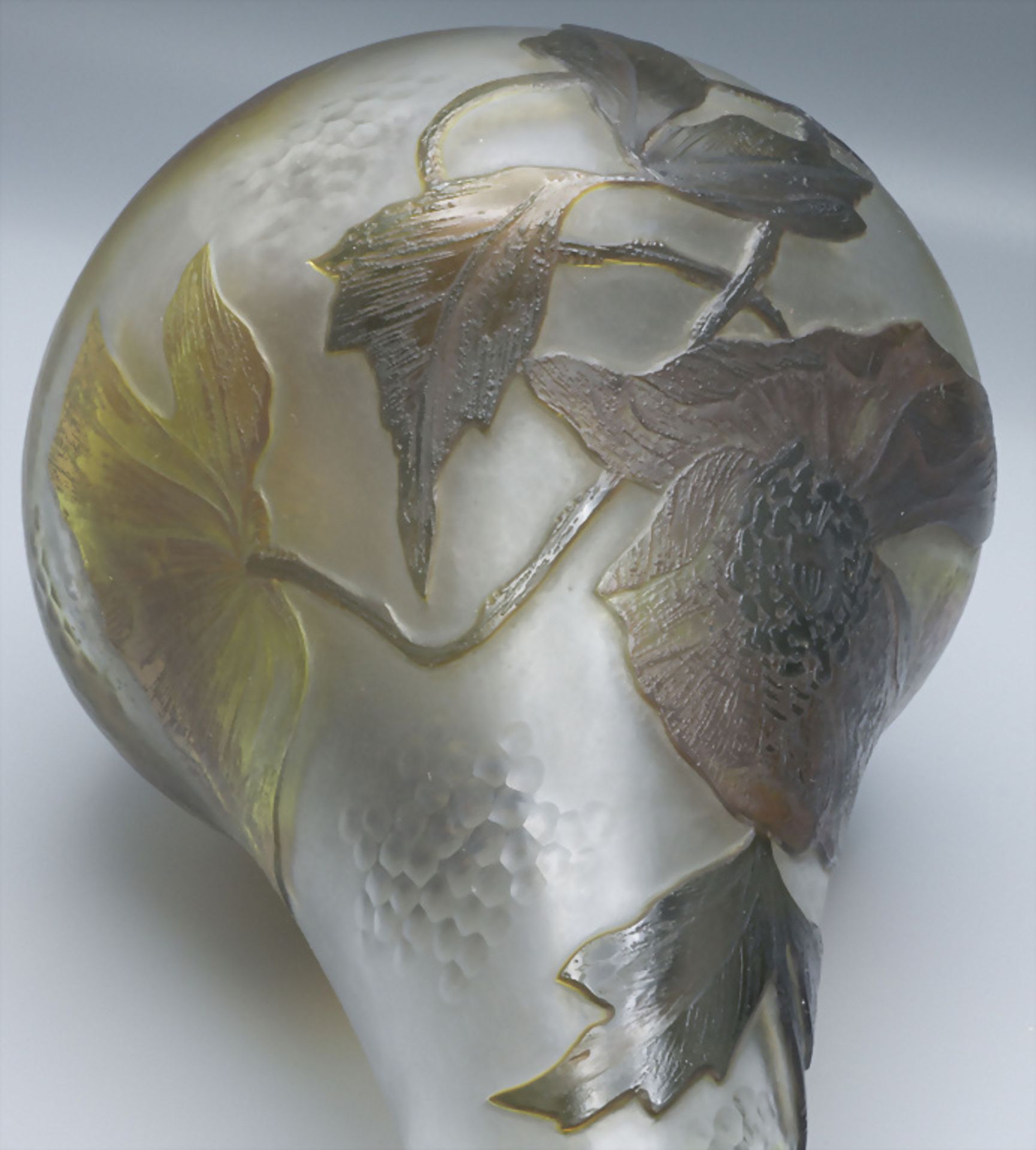 Jugendstil Vase Solifleur mit Mohnblumen / An Art Nouveau cameo glass vase with poppies, ... - Bild 7 aus 8