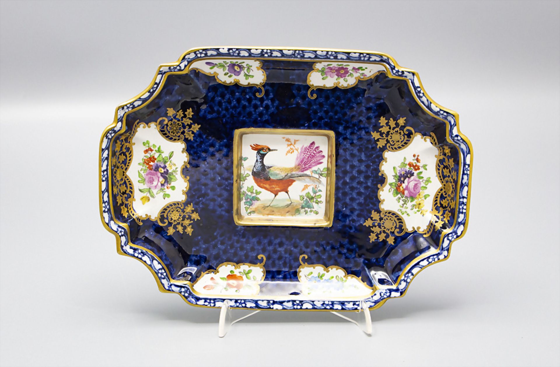 Tintenfass und Schale mit feiner Vogelmalerei / An inkwell and plate with golden pheasants, ... - Bild 6 aus 11