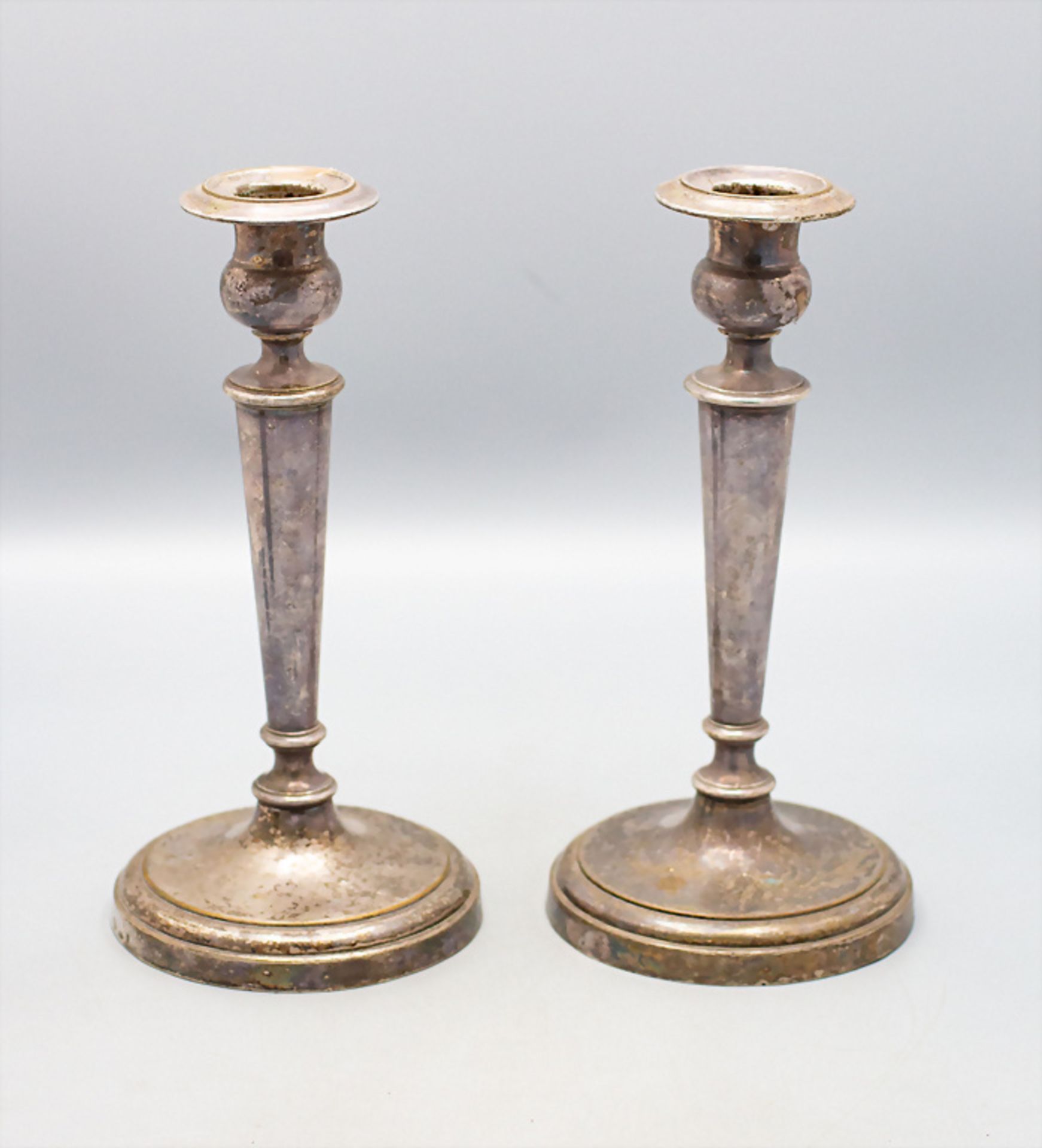 Paar Kerzenleuchter / A pair of silver candlesticks, Broggi, Milano, 19. Jh.