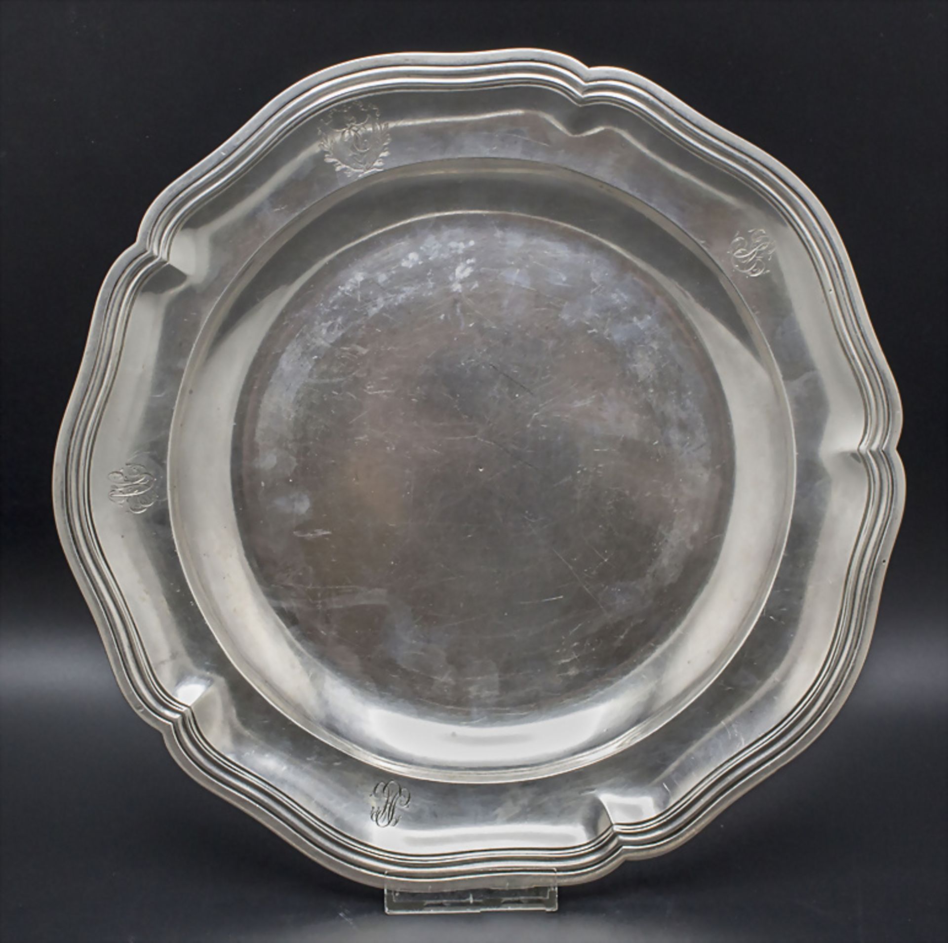 Paar Barock Teller / Two Baroque silver plates, Paris, 1789 - Bild 6 aus 9