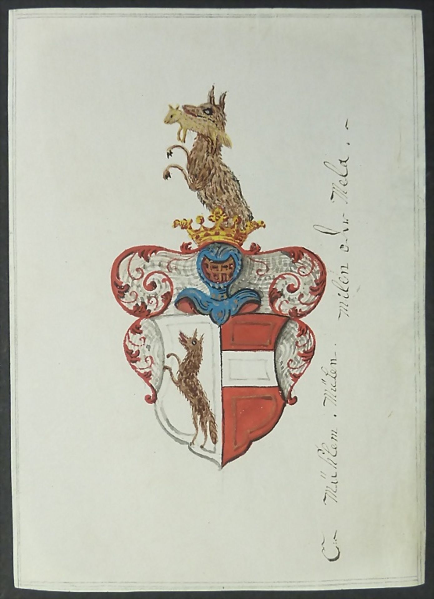 Vier kolorierte Wappen / Four colored coats of arms, deutsch, 17./18. Jh. - Image 3 of 5