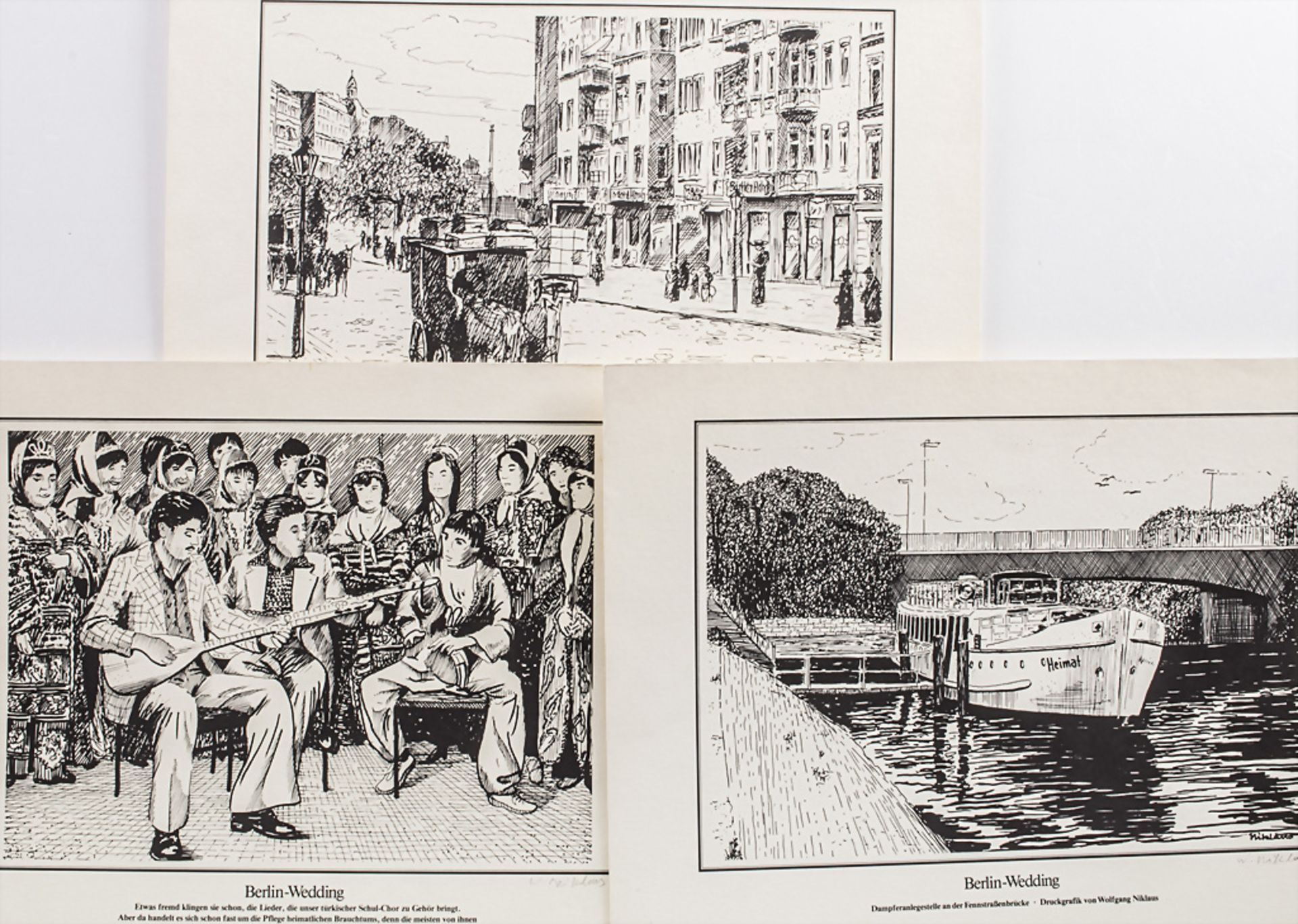 Wolfgang Niklaus (20. Jh.), '3 Berlin-Wedding-Ansichten' / 'A set of 3 Berlin-Wedding views'