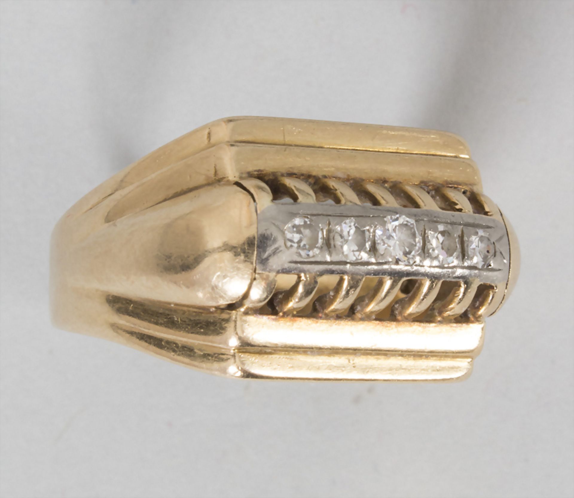 Damenring mit Diamanten / An 18 ct gold ladies ring with diamonds