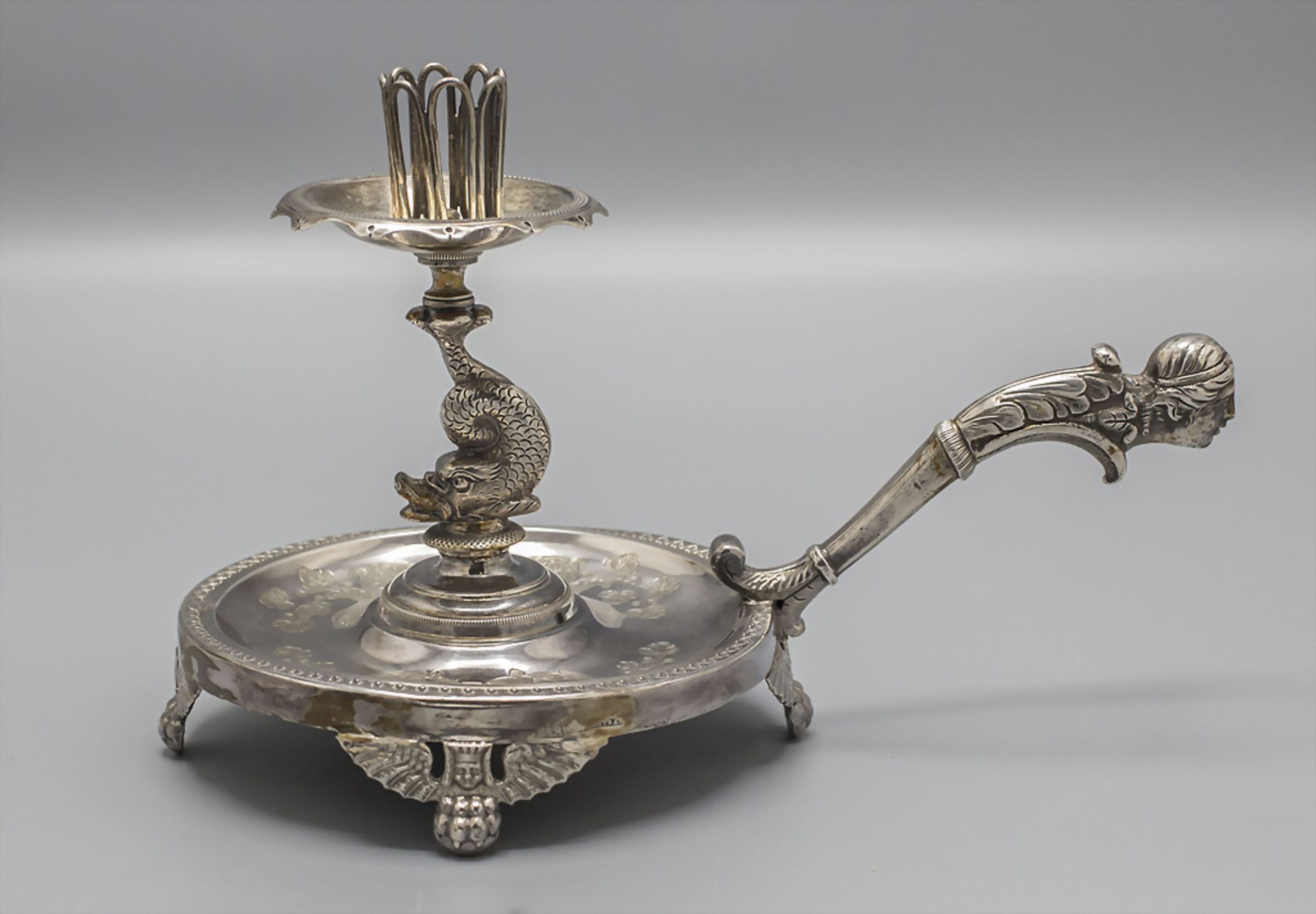 Empire Handleuchter / A portable silver candlestick, Carreras, Barcelona, um 1800