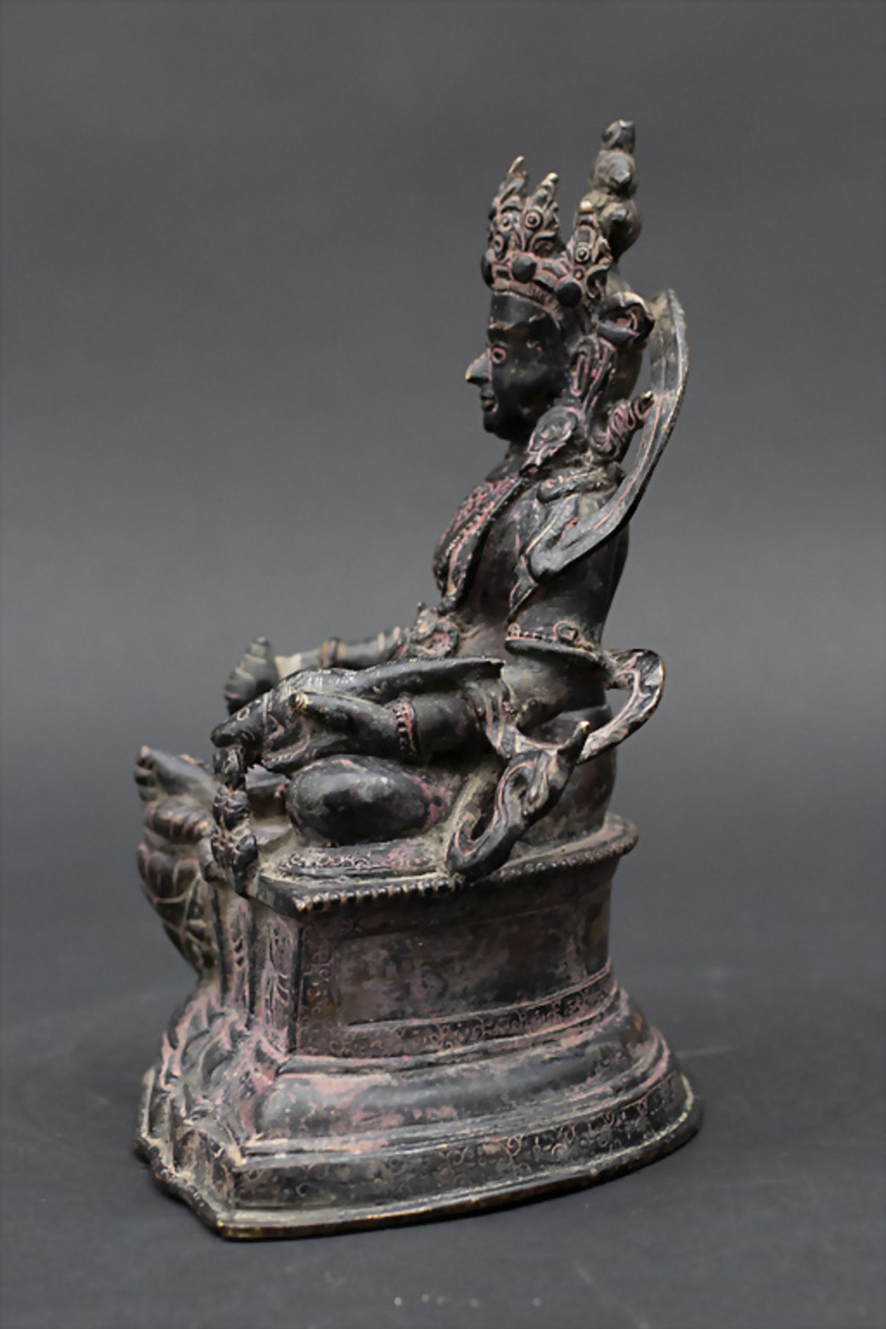 Bronze des Vaishravana - Gottheit des Reichtums und Glück, Tibet, wohl 18./19. Jh. - Image 2 of 6