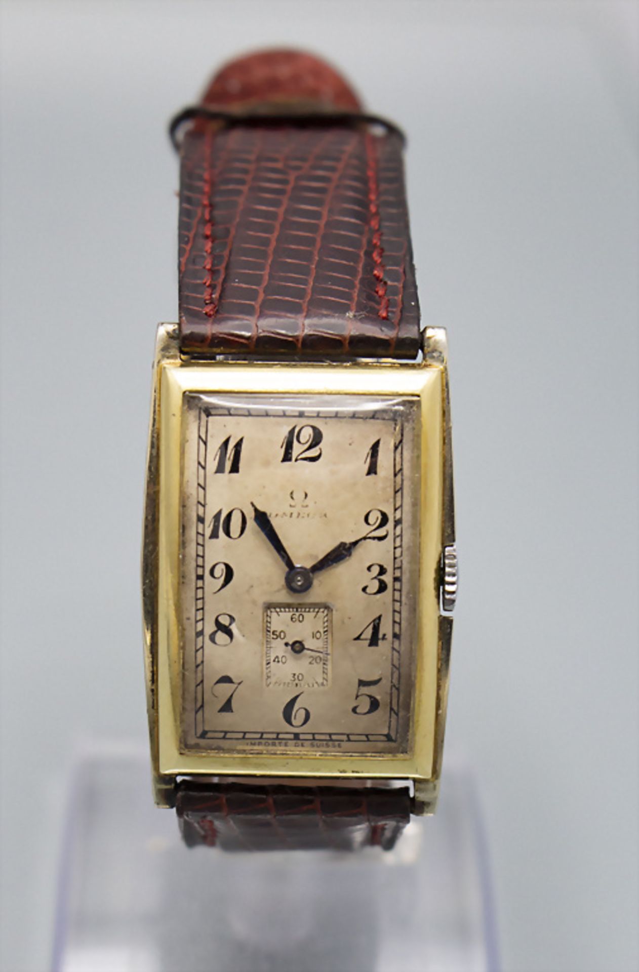 Art Déco Herrenarmbanduhr / A men's 18 ct gold wristwatch, Omega, Swiss, 1929-1935