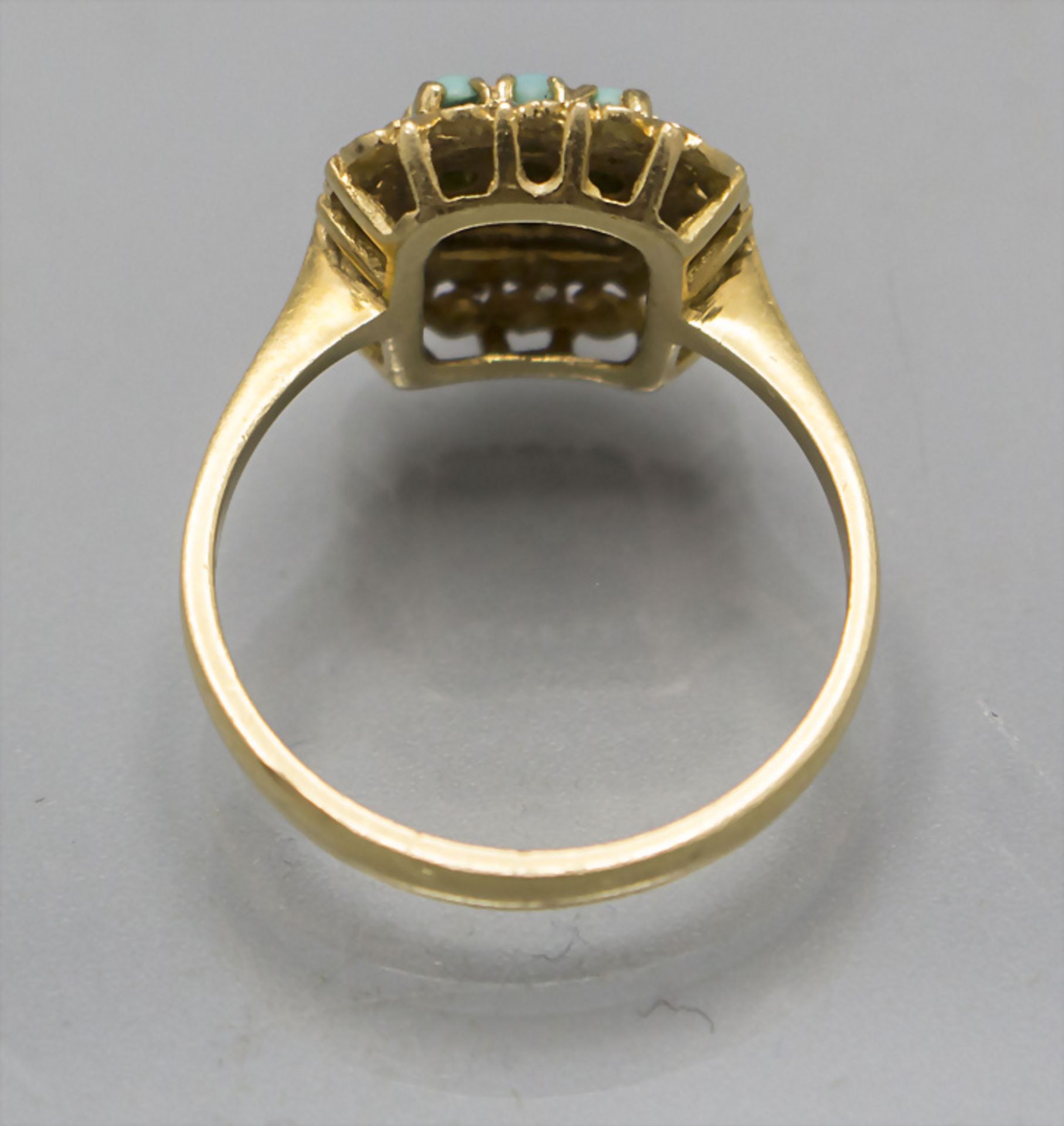 Damenring mit Türkisen / A ladies 18 ct gold ring with turquoises - Image 4 of 4