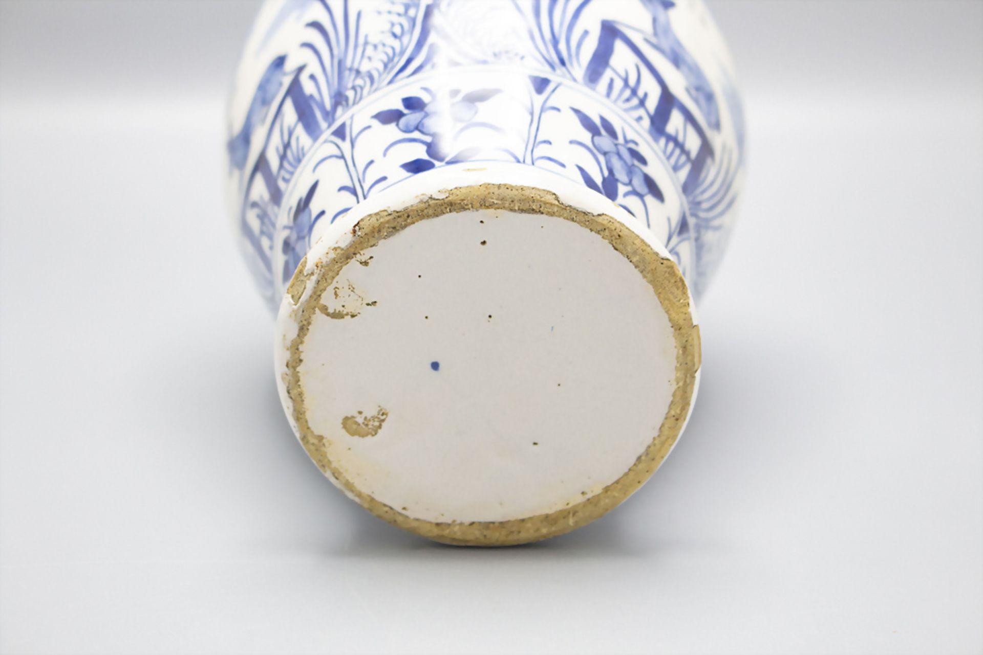 Fayence Vase mit Hasen Dekor / A fayence vase with rabbit decor, 18./19. Jh - Image 5 of 5