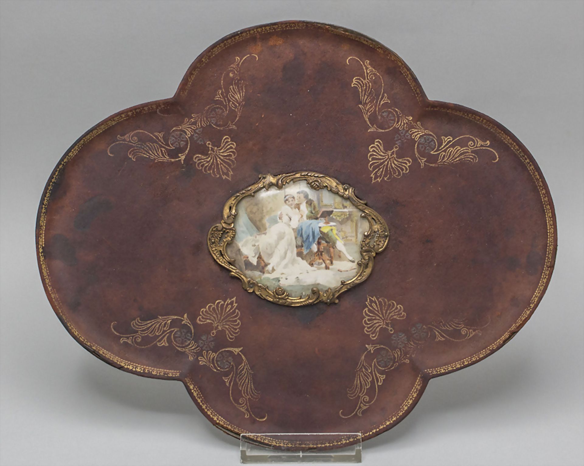 Tablett mit Miniatur / A tray with a miniature, J. Weidman, Wien, 19. Jh.