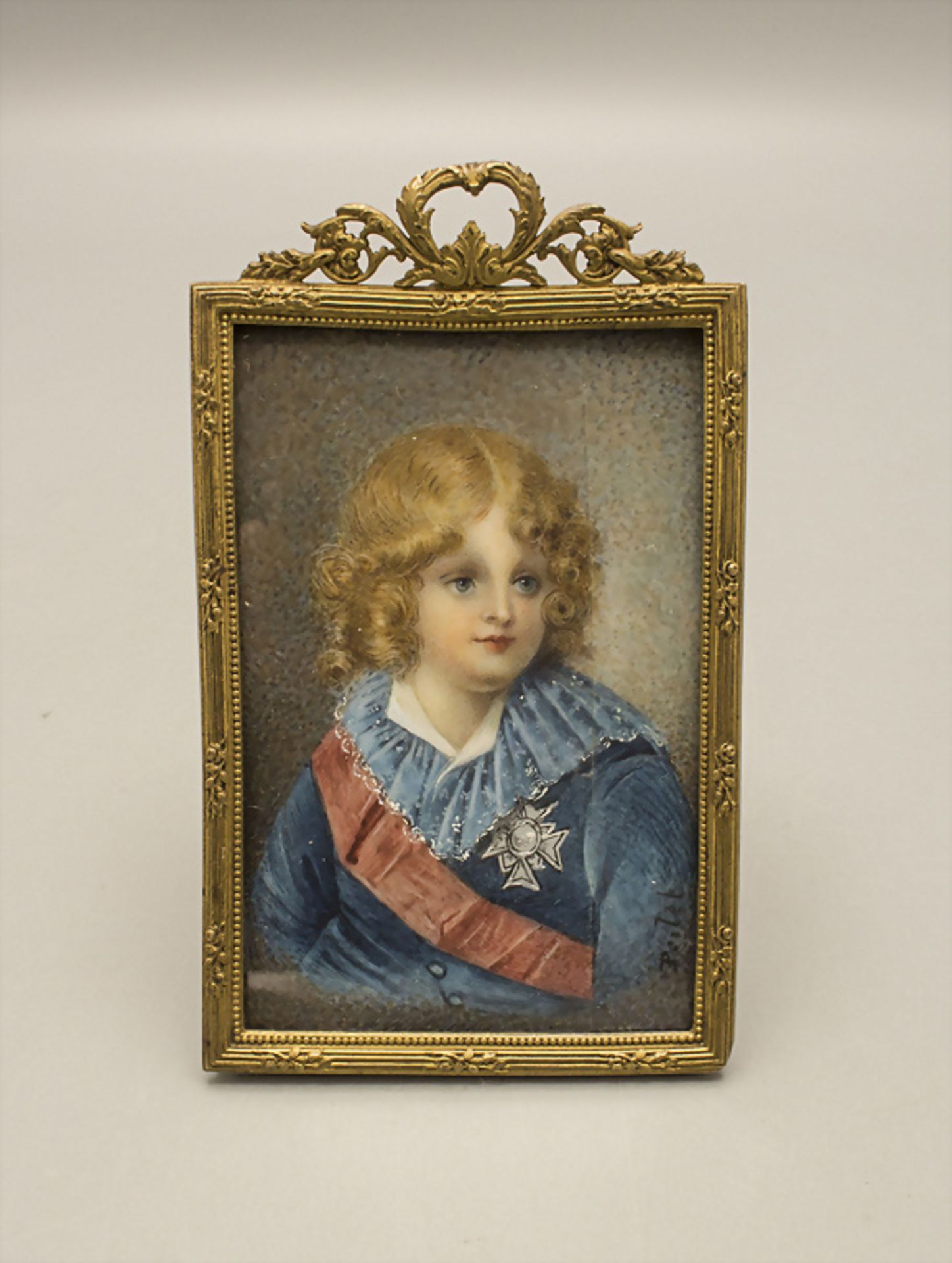 Aimée PERLET (aktiv um 1790-1854) attr., Miniatur 'Ludwig XVII. Kronprinz von Frankreich' / A ...