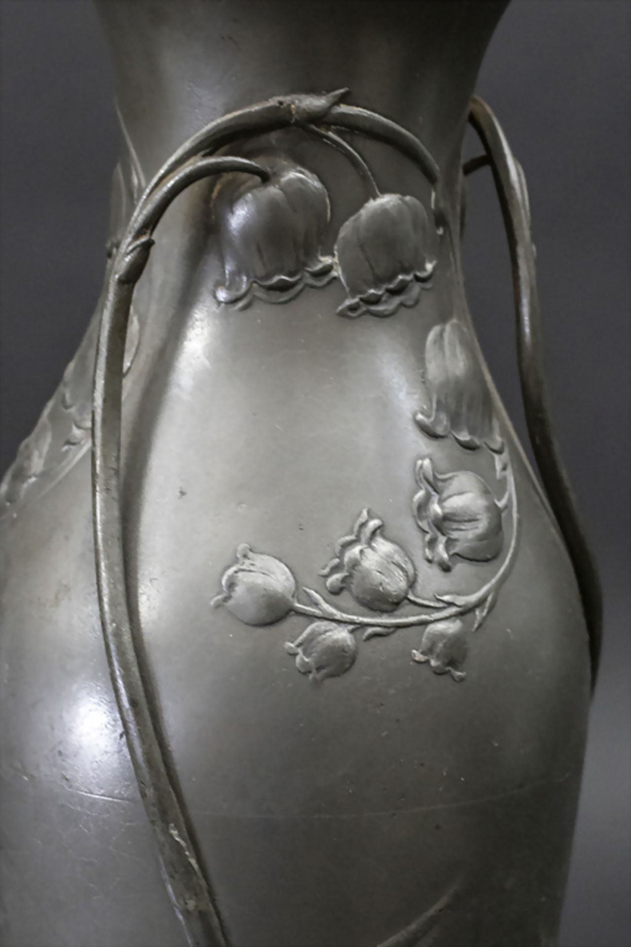 Jugendstil Vase / An Art Nouveau vase, Kayserzinn, Krefeld, um 1904 - Bild 3 aus 4