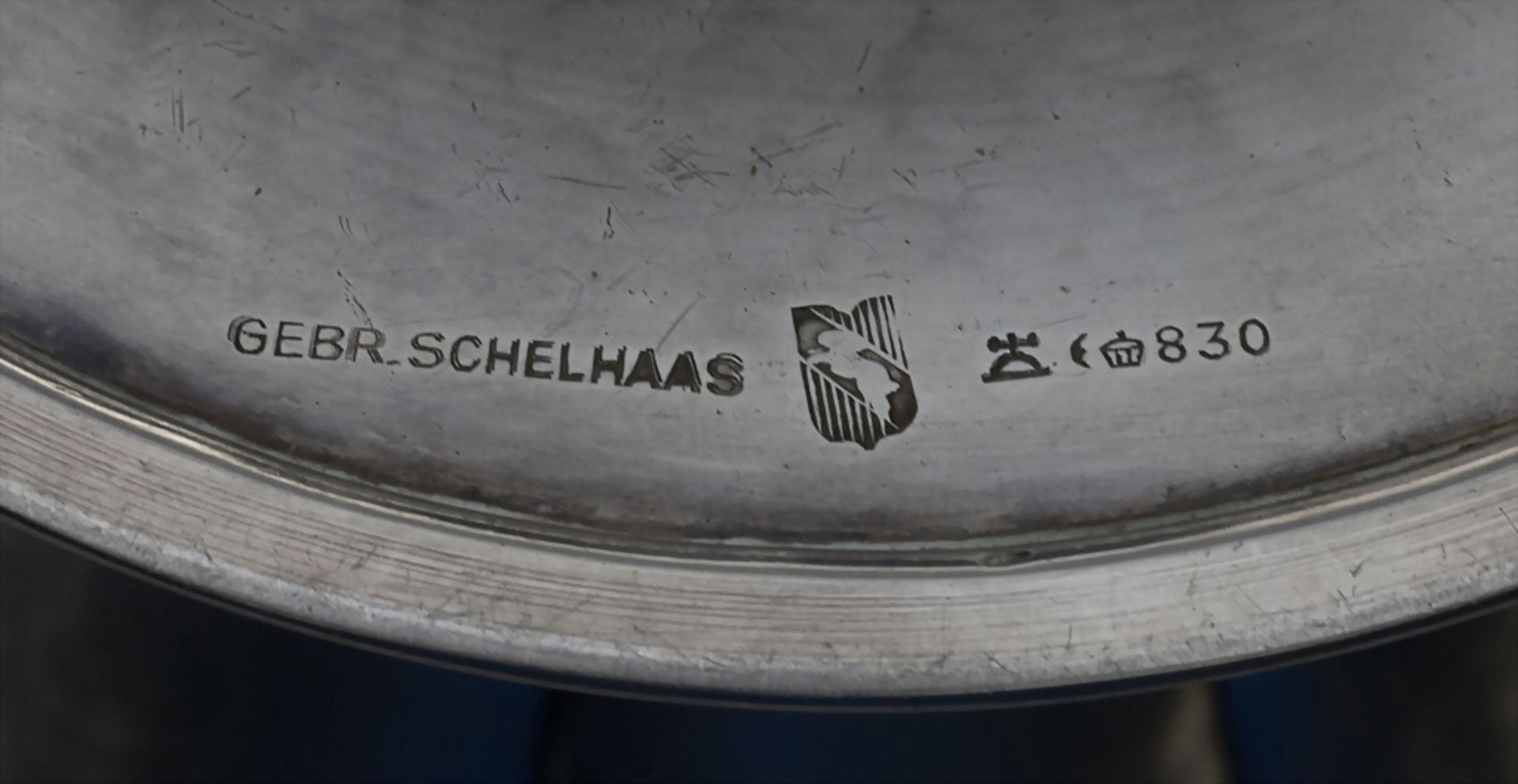 Art Déco Obstschale / An Art Deco silver footed fruit bowl, Wilkens & Söhne, Bremen, für Gebr. ... - Bild 4 aus 4