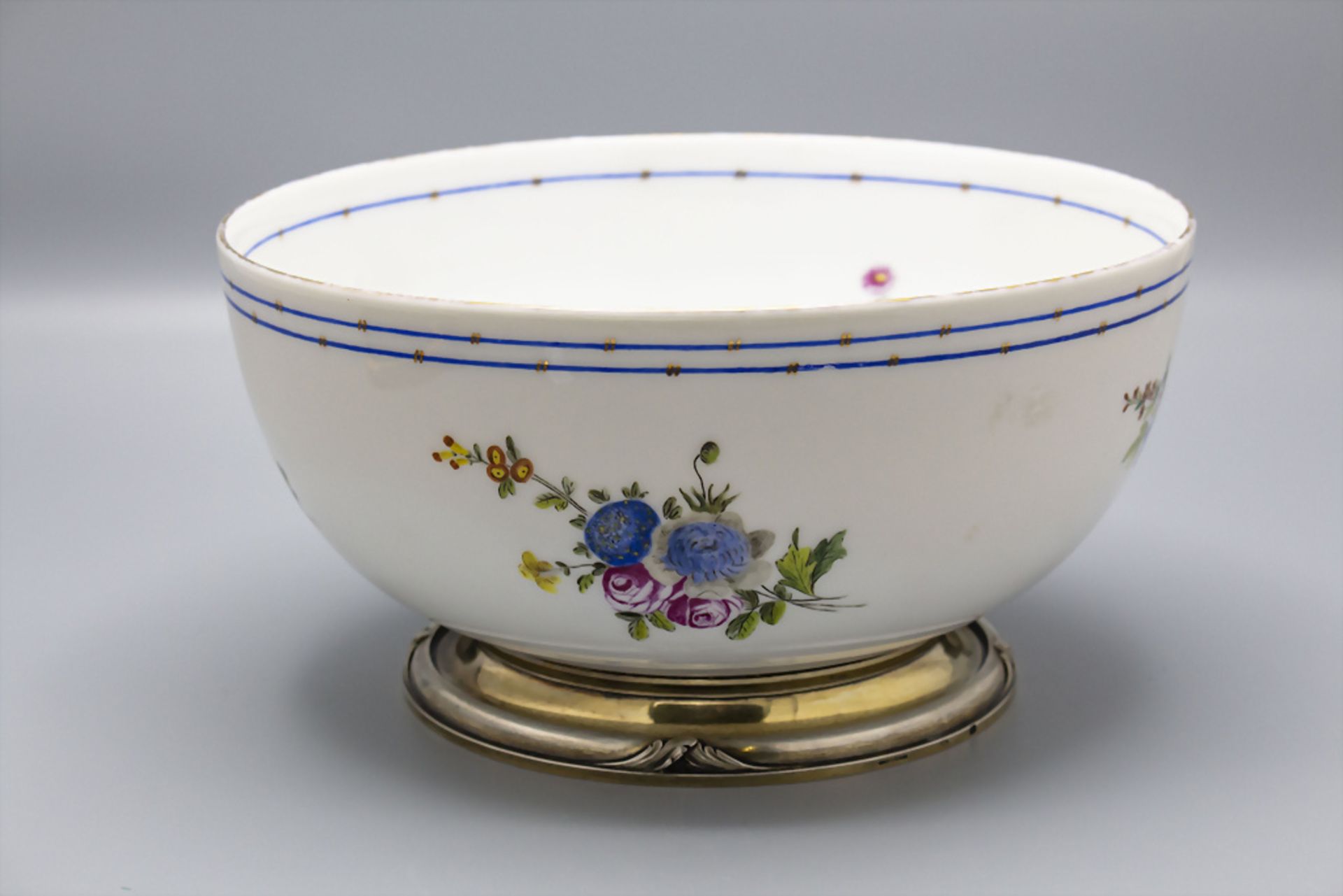 Schale mit Silbermontur / A bowl with silver mount, Vincennes/Sèvres und Robert Linzeler, ... - Image 3 of 6