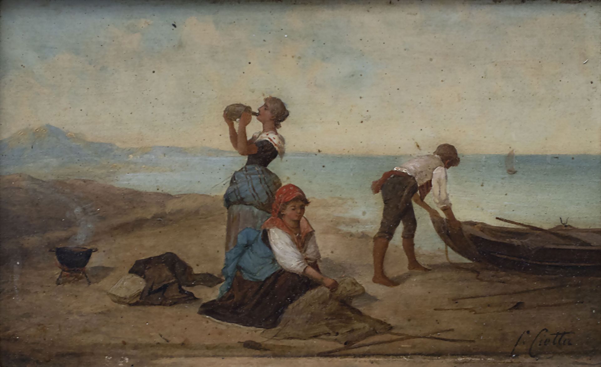 C. Ciotta, 'An der sizilianischen Küste' / 'At the Sicilian coast', Italien, 19. Jh.