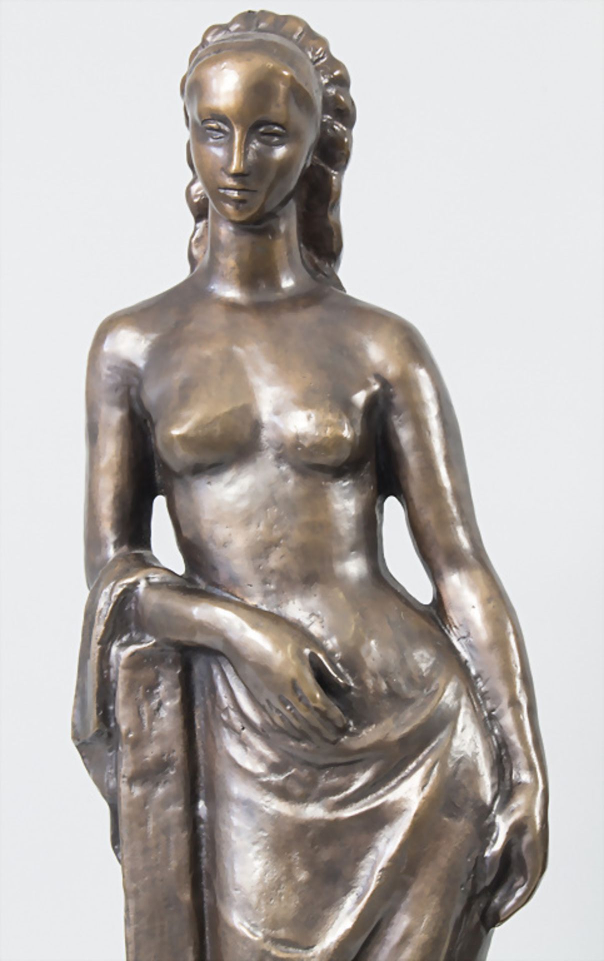 Barna BÚZA (1910-2010), Paar Bronzeskulpturen 'Weibliche Halbakte' / A pair of bronze ... - Image 6 of 6