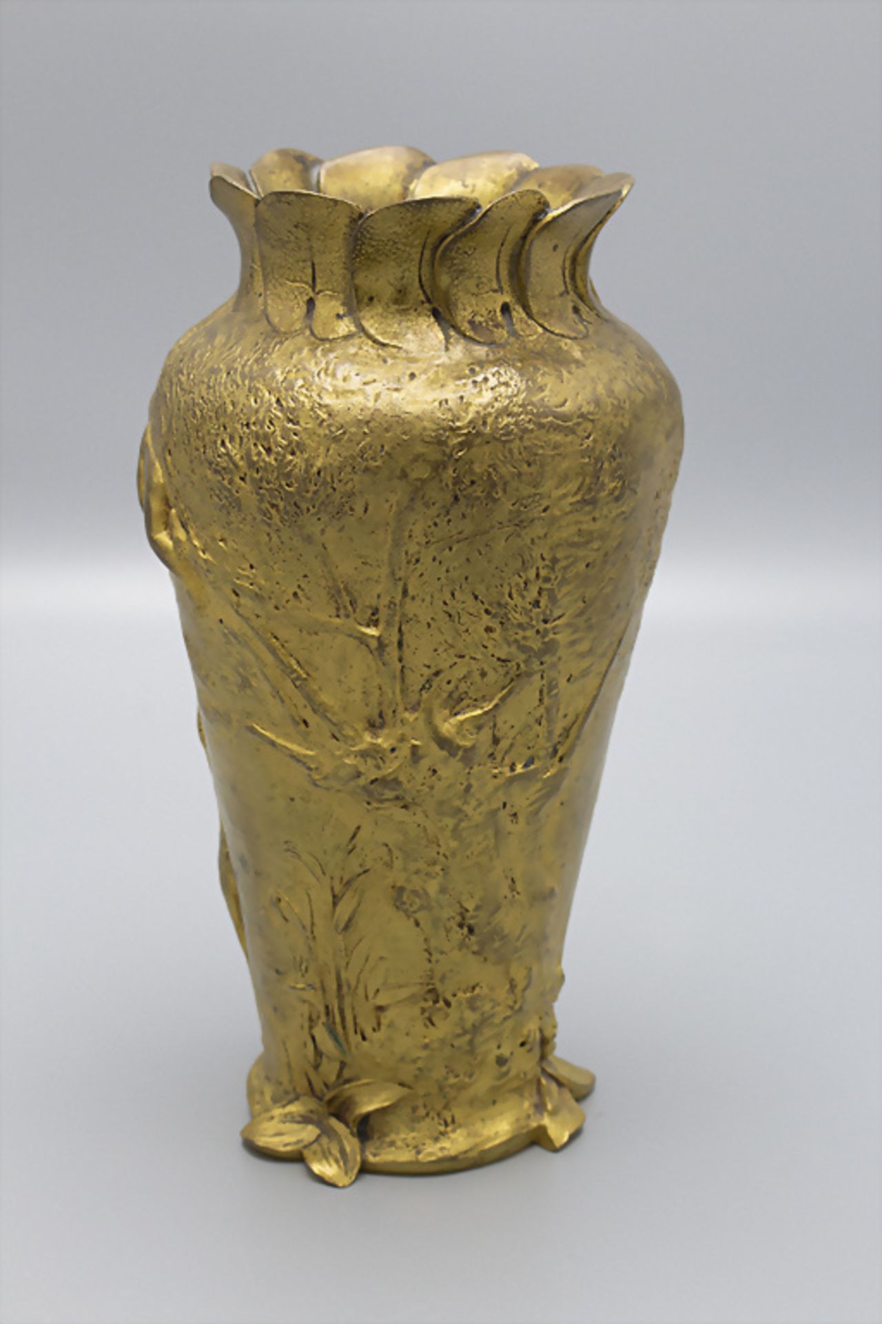 Jugendstil Bronze Vase / Art Nouveau gilt bronze vase, Joe Descomps & Louchet, Paris, um 1900 - Image 2 of 5