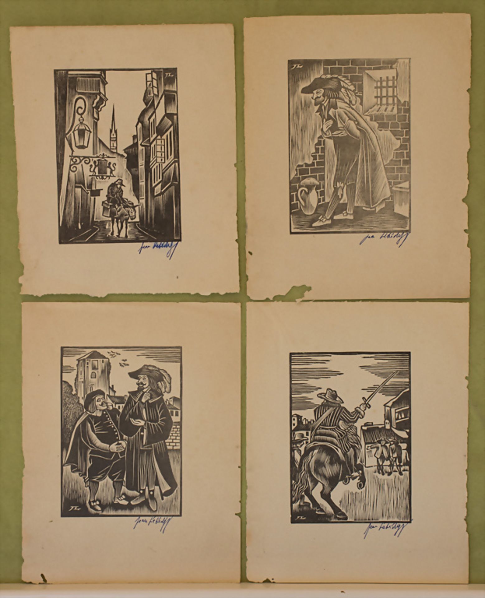 Jean Lébédeff (1884-1970), 4 Holzschnitte / 4 wood cuts, 20. Jh.