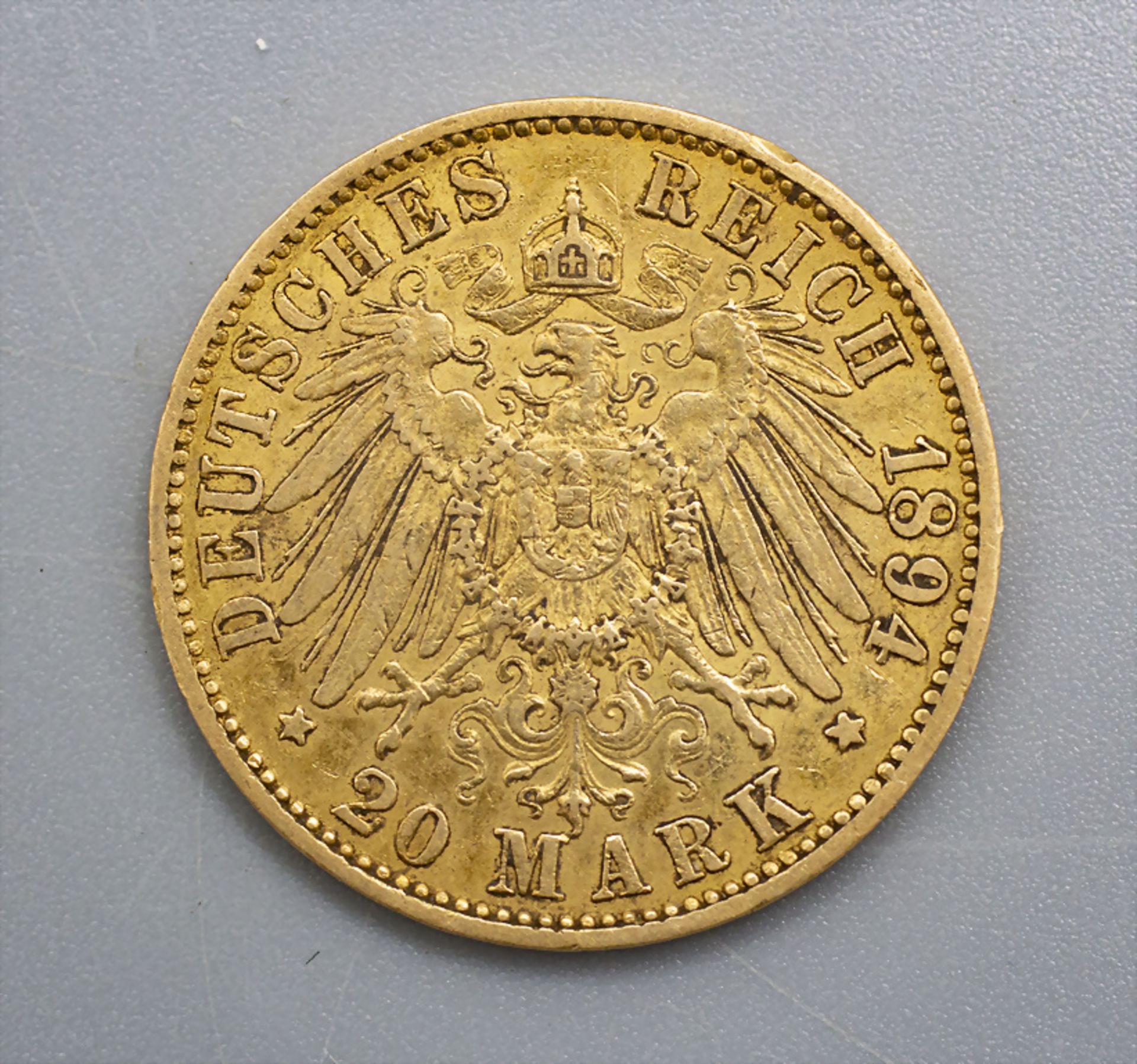 Goldmünze 20 Mark Preussen Kaiser Wilhelm II, 1994 - Image 2 of 2