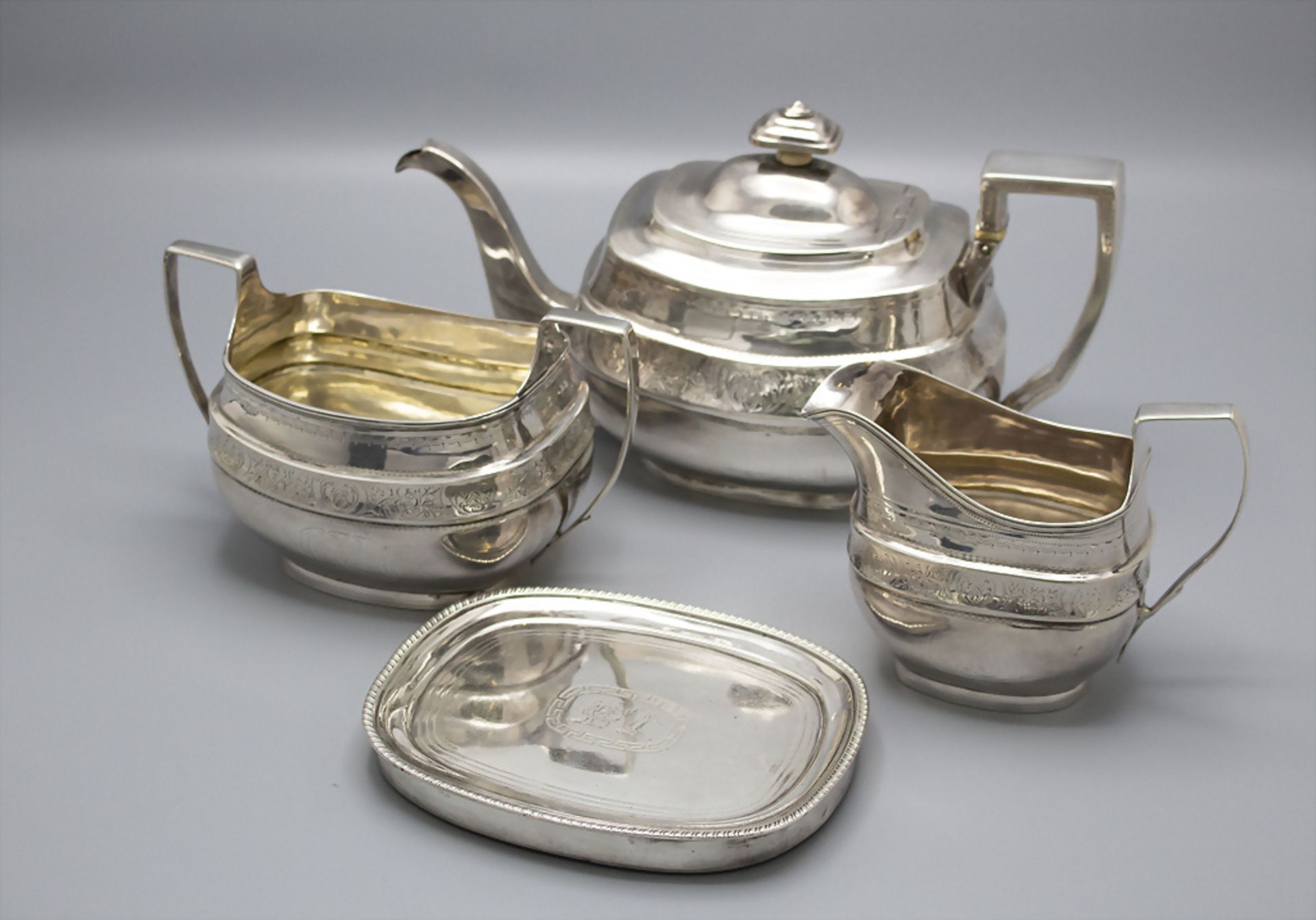 4 teiliges Teeset / A Sterling silver tea set, Duncan Urquhart & Naphtali Hart, London, 1807