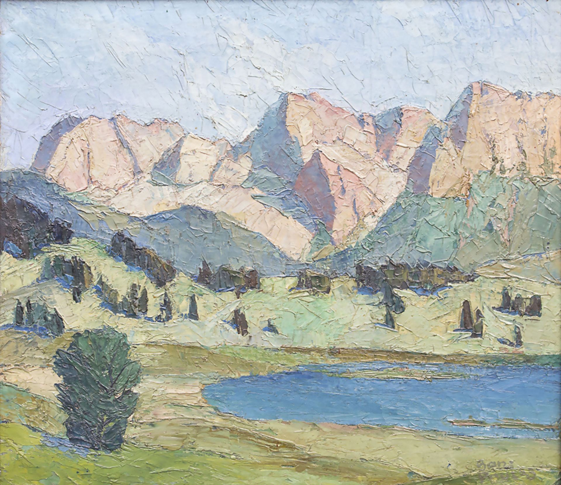 Künstler des 20. Jh., 'Wagenbruchsee bei Garmisch-Partenkirchen' / 'Wagenbruch lake', 1923