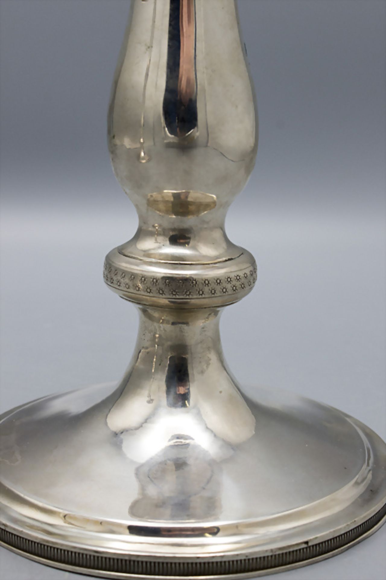 Paar Biedermeier Kerzenleuchter / A pair of silver candlesticks, Josephus Müller, Pest ... - Bild 5 aus 6
