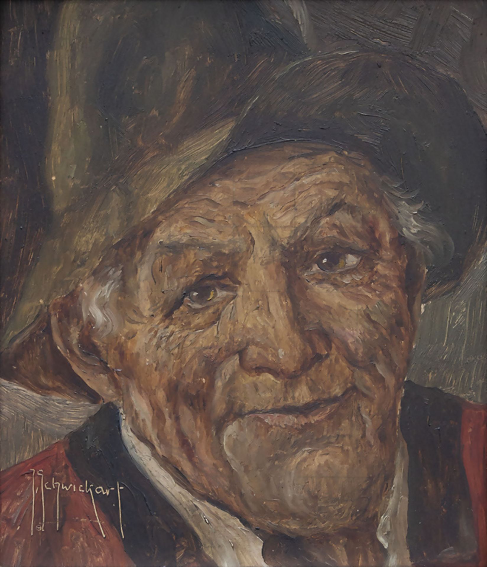 Josef SCHWICKART(*18?- 1.H.20.Jh.), Zwei Bauern Porträts / Portraits of two farmers, nach 1925 - Bild 2 aus 6