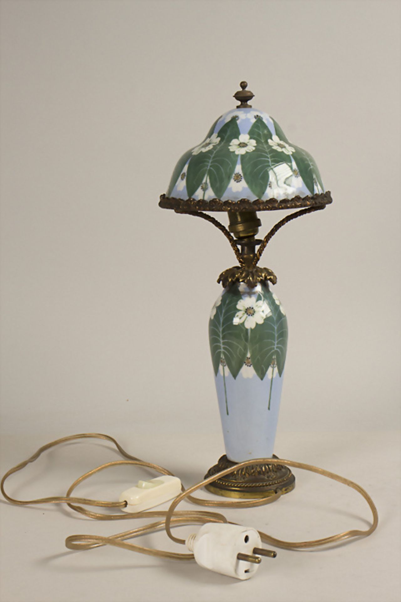 Jugendstil Lampe / An Art Nouveau porcelain lamp, Frankreich, um 1910 - Image 6 of 6