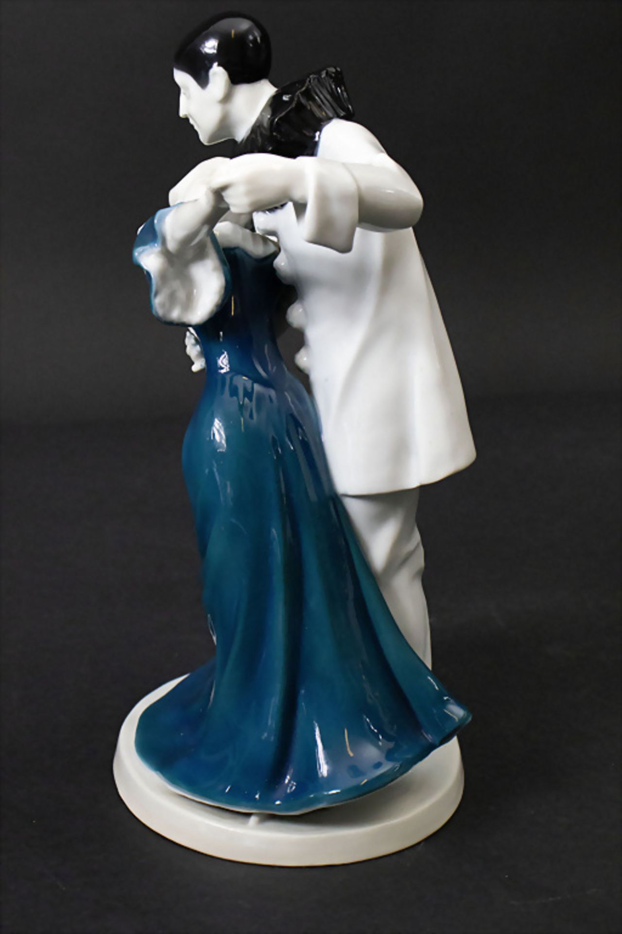 Art Déco Tanzpaar 'Pierrot mit Dame' / An Art Deco figural group of a dancing pierrot with a ... - Image 5 of 9