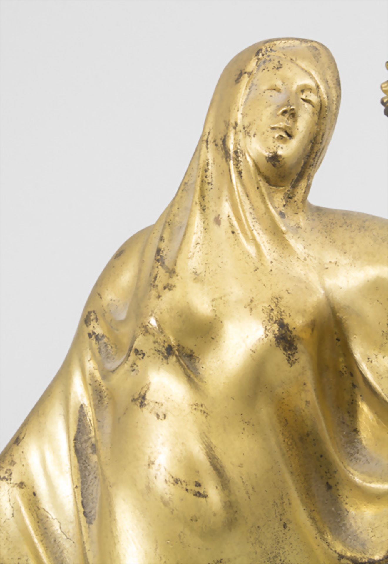Jugendstil Bronze 'Tanagra Skulptur' / Tanagra sculpture en bronze à patine dorée / An Art ... - Image 5 of 7
