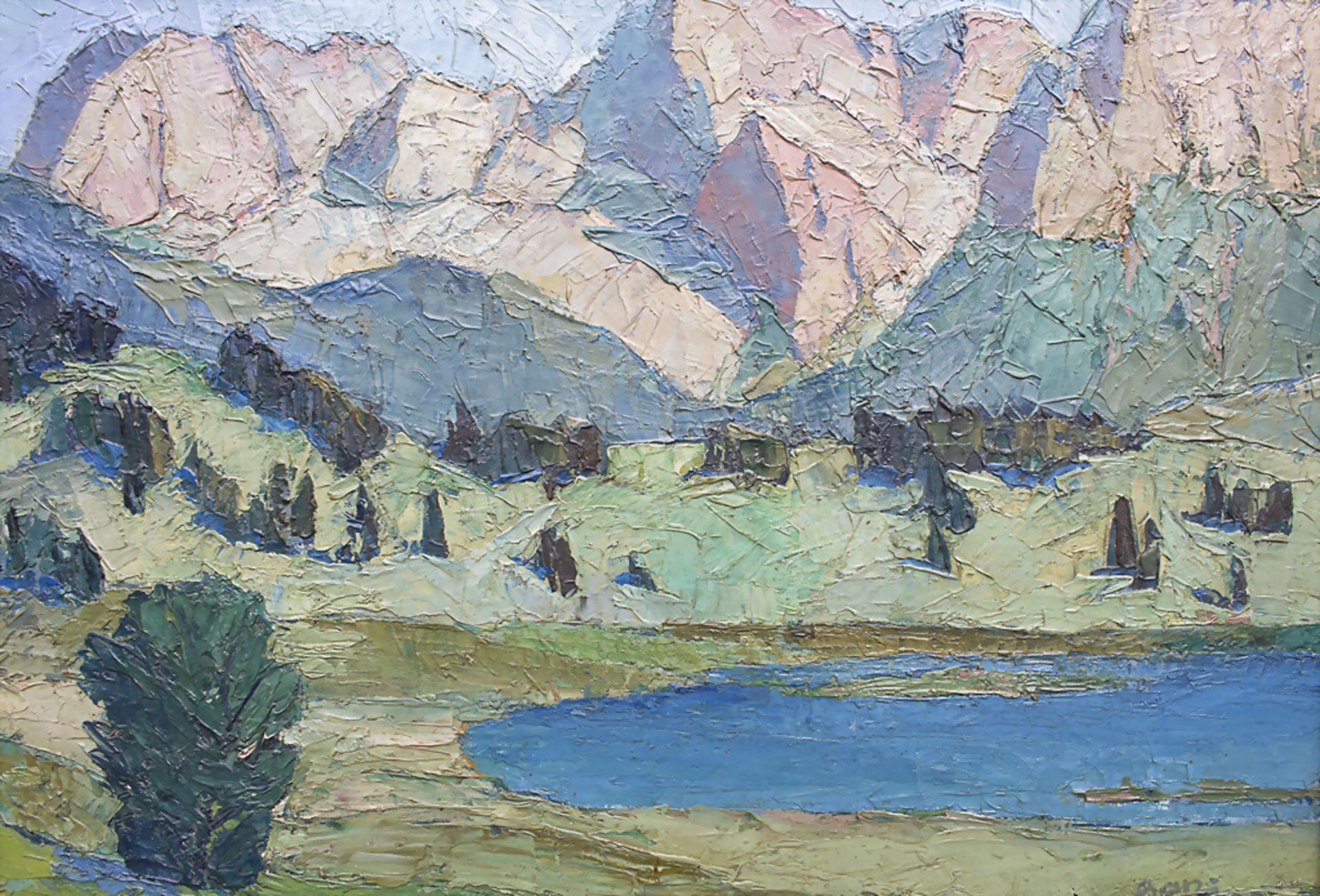 Künstler des 20. Jh., 'Wagenbruchsee bei Garmisch-Partenkirchen' / 'Wagenbruch lake', 1923 - Bild 3 aus 5