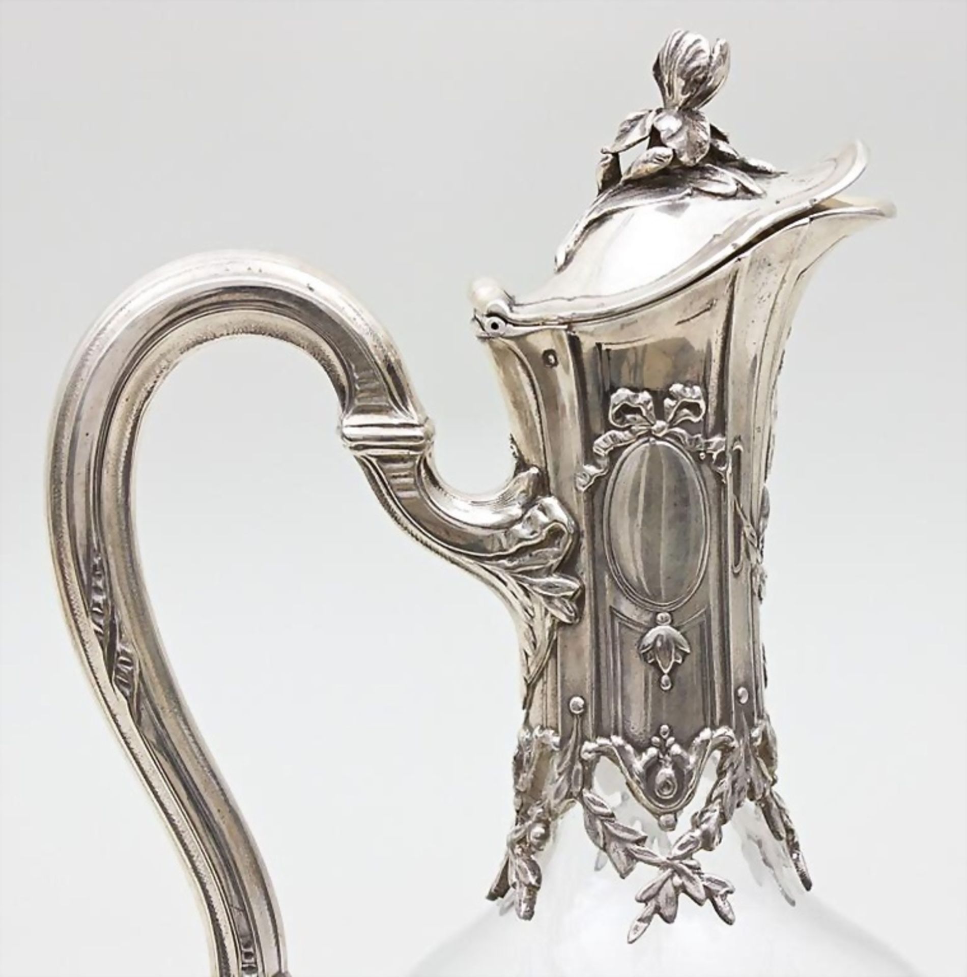 Feine Kristallkaraffe mit Silbermontur/Decanter, Cristallerie St. Louis u. Tetard Freres, ... - Image 3 of 4