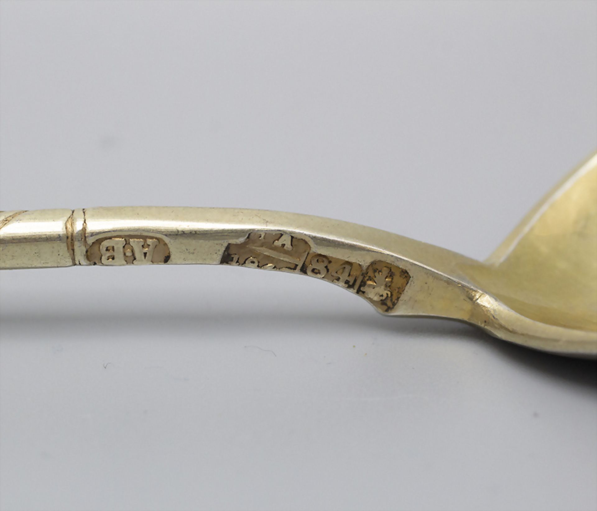 6 Teelöffel / A set of 6 silver tea spoons, Andrej Vekman, Moskau/Moscow, nach 1860 - Image 4 of 4