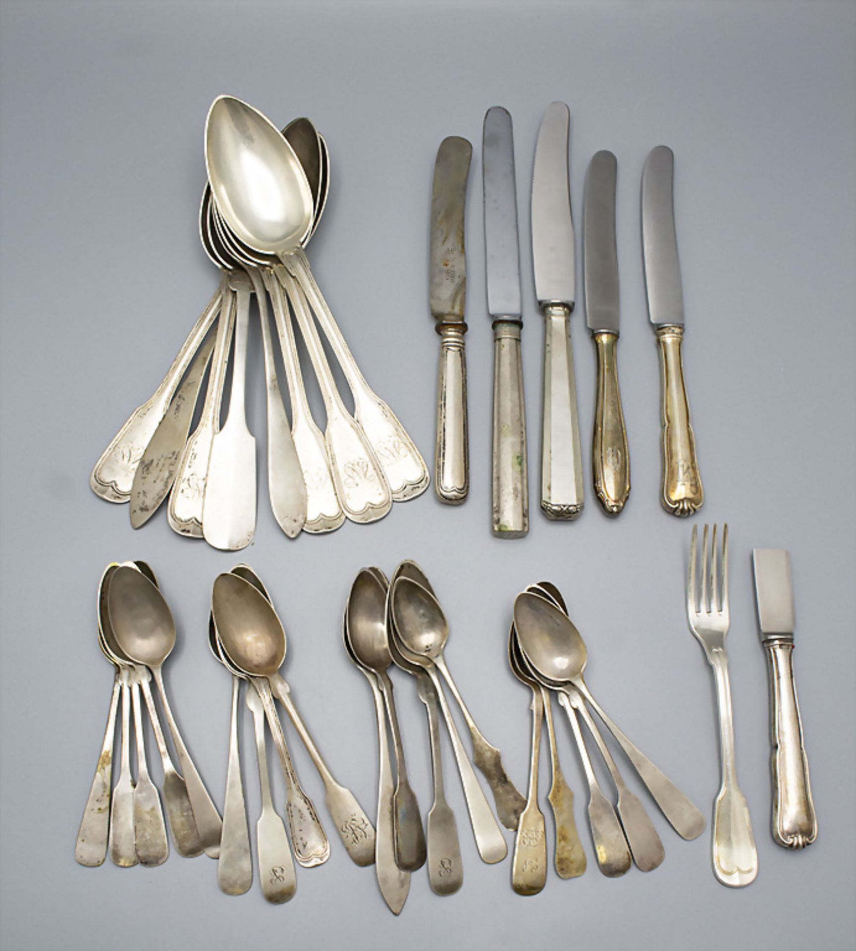 Konvolut Silberbesteck / Various pieces of silver cutlery, 19.-20. Jh.