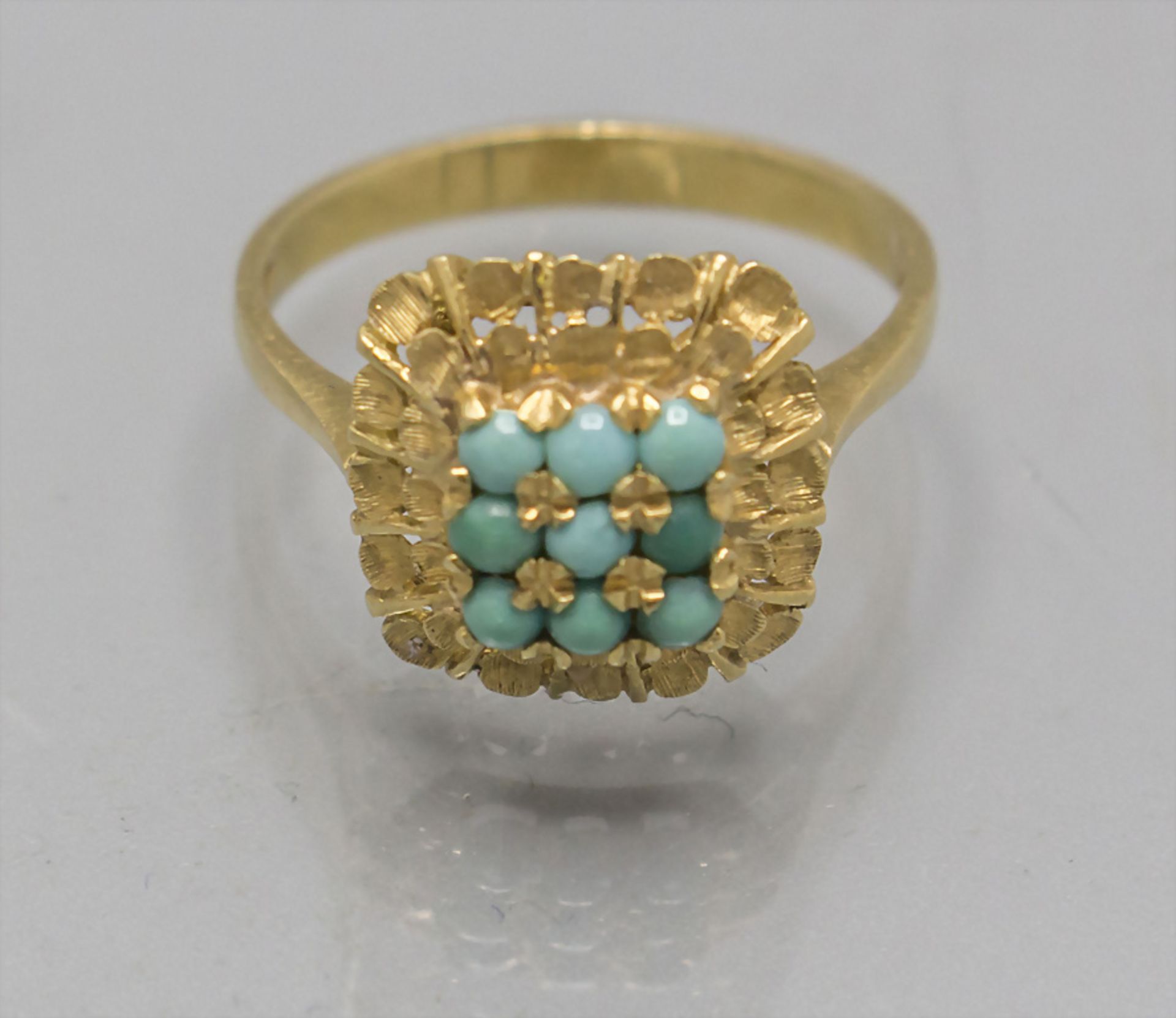 Damenring mit Türkisen / A ladies 18 ct gold ring with turquoises