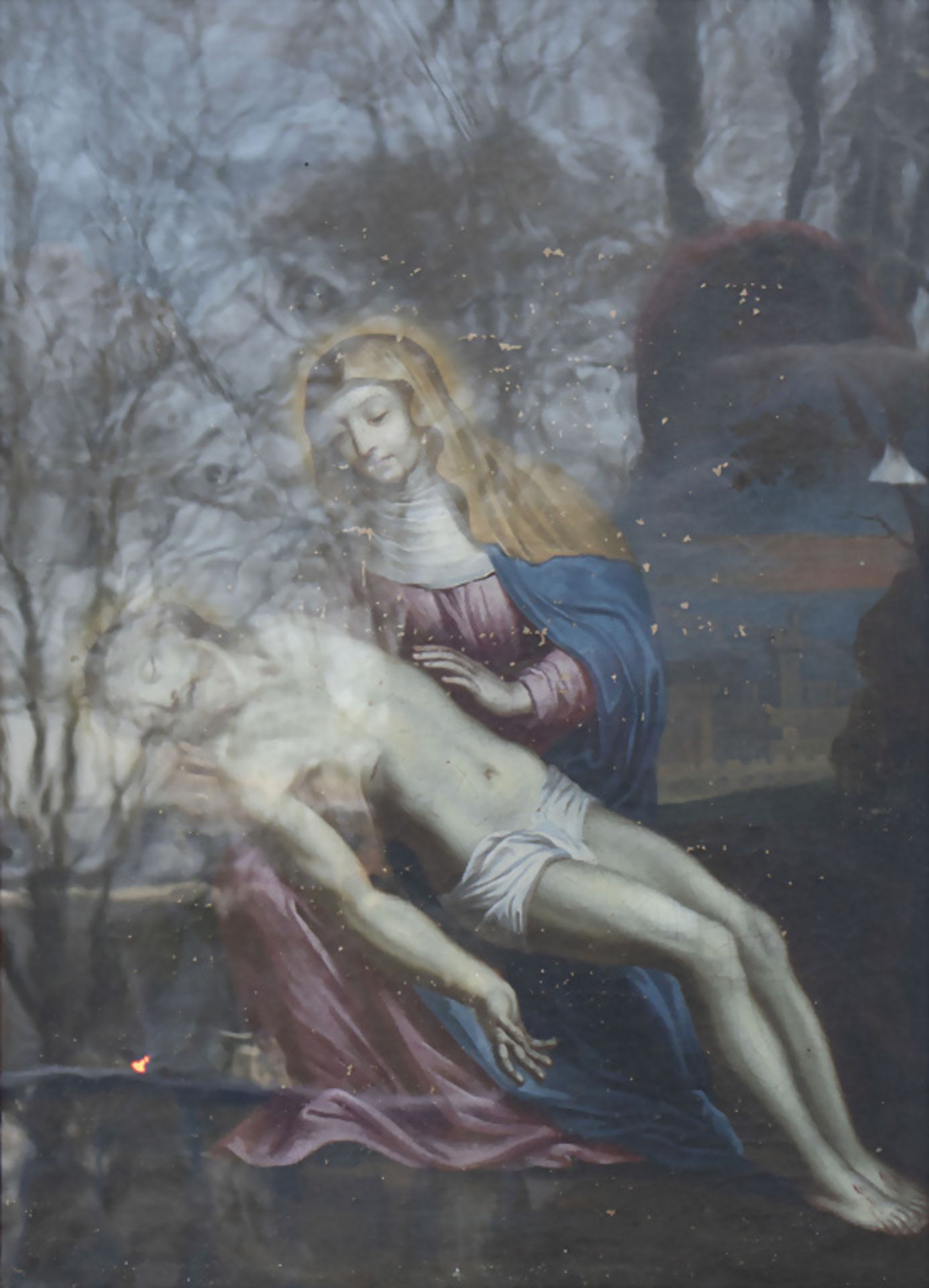 Unbekannter Künstler des 18. Jh., 'Pietà' mit Reliquienrahmen / Unknown artist of the 18th ...